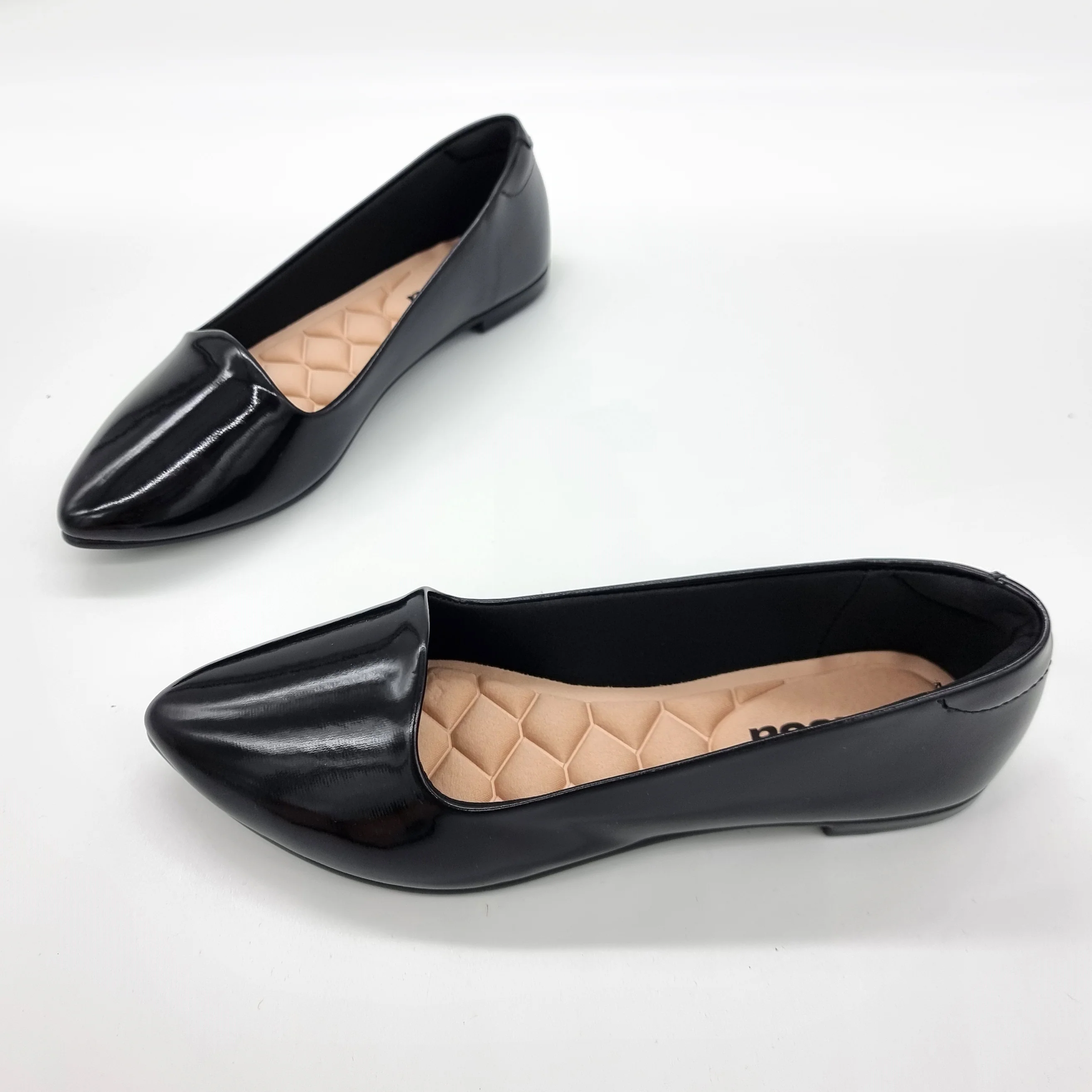 Moleca 5635-816 Pointy Toe Loafer Flat in Black Patent - Image 3