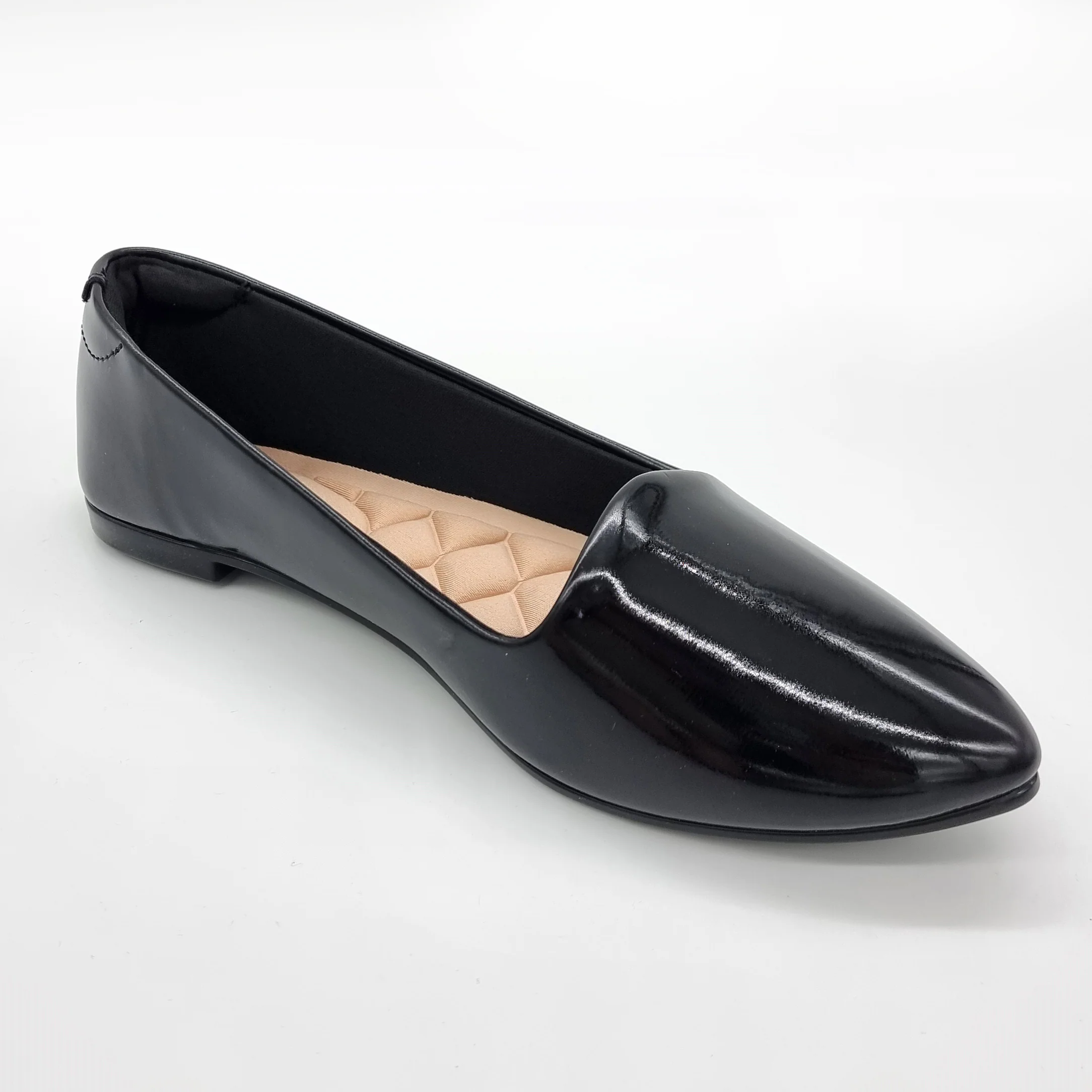 Moleca 5635-816 Pointy Toe Loafer Flat in Black Patent - Image 6