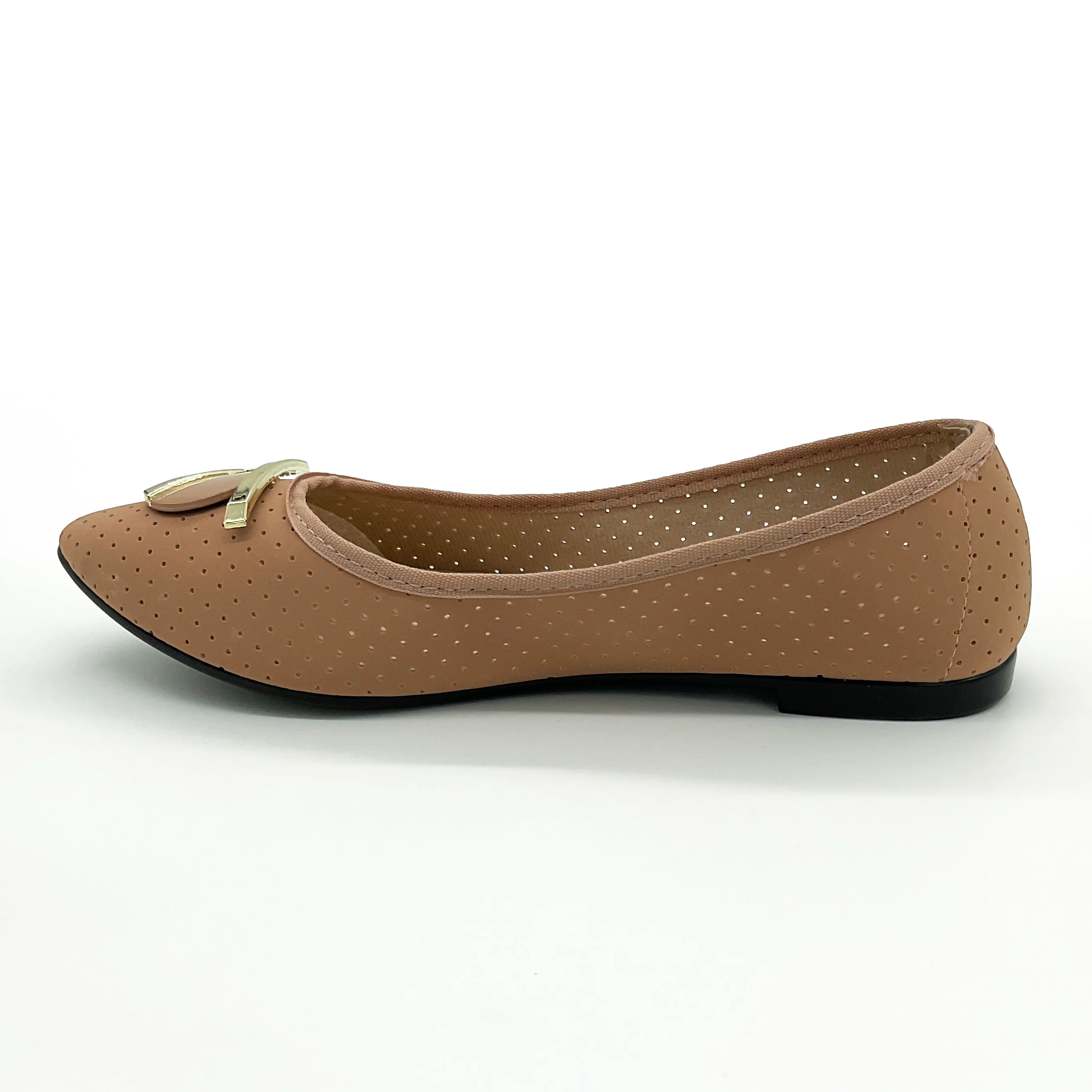 Moleca 5727-116 Pointy Toe Flat in Nude - Image 2