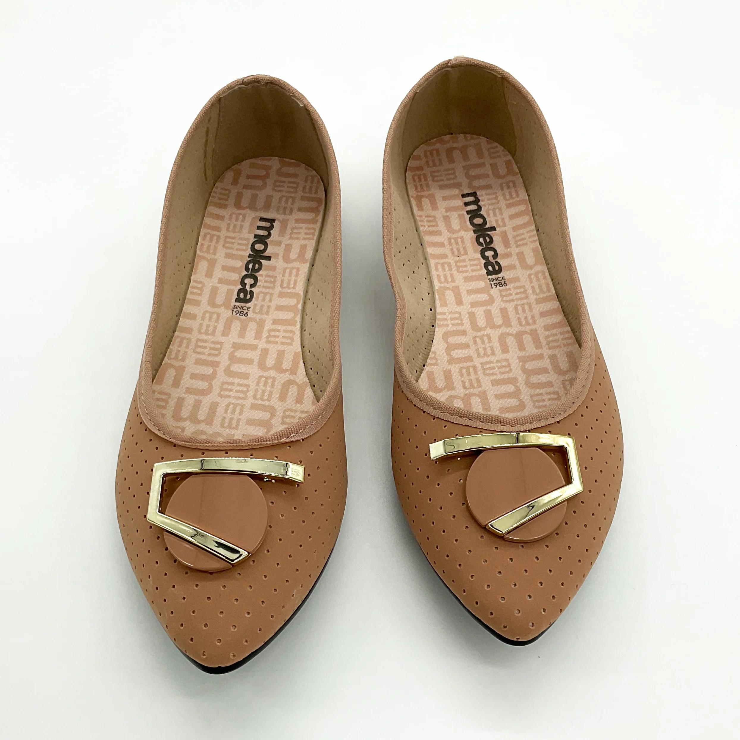 Moleca 5727-116 Pointy Toe Flat in Nude - Image 3