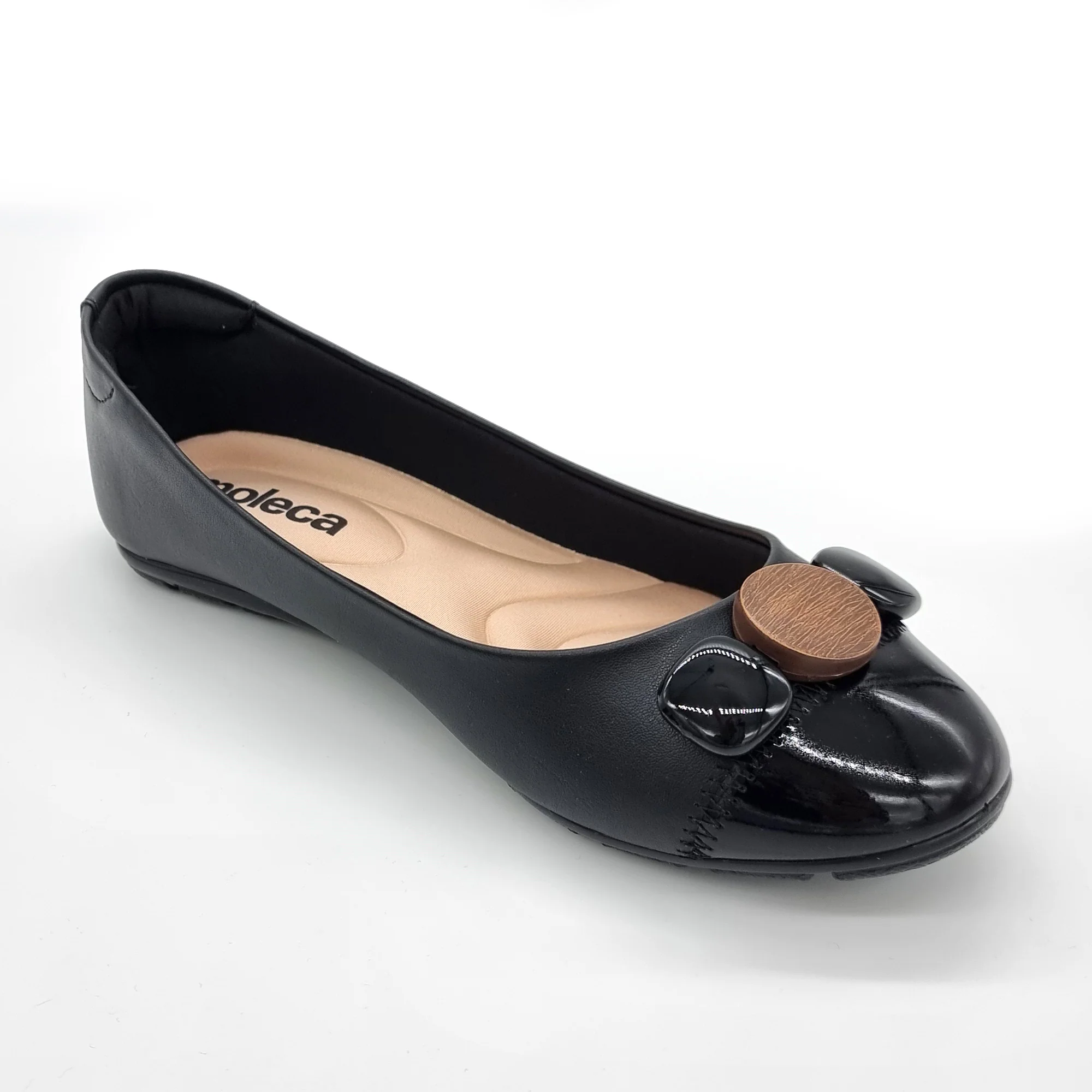 Moleca 5800-101 Round Toe Flat in Black Napa - Image 4