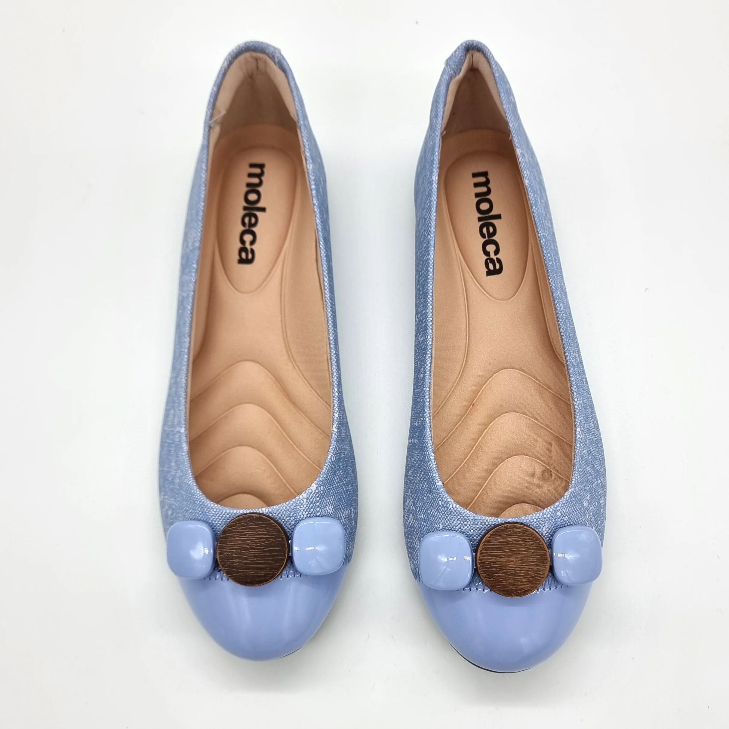 Moleca 5800-101 Round Toe Flat in Jeans - Image 2