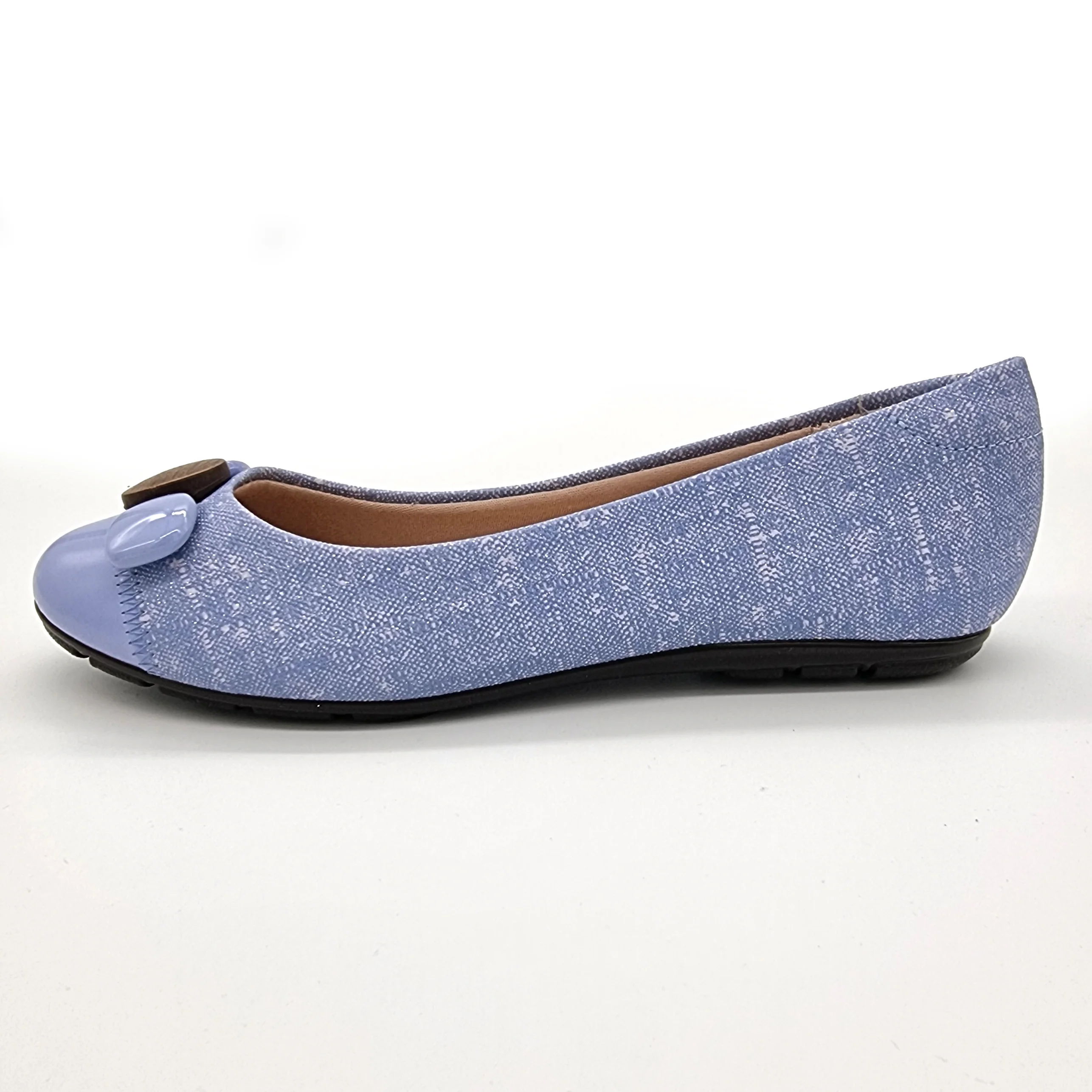 Moleca 5800-101 Round Toe Flat in Jeans - Image 5