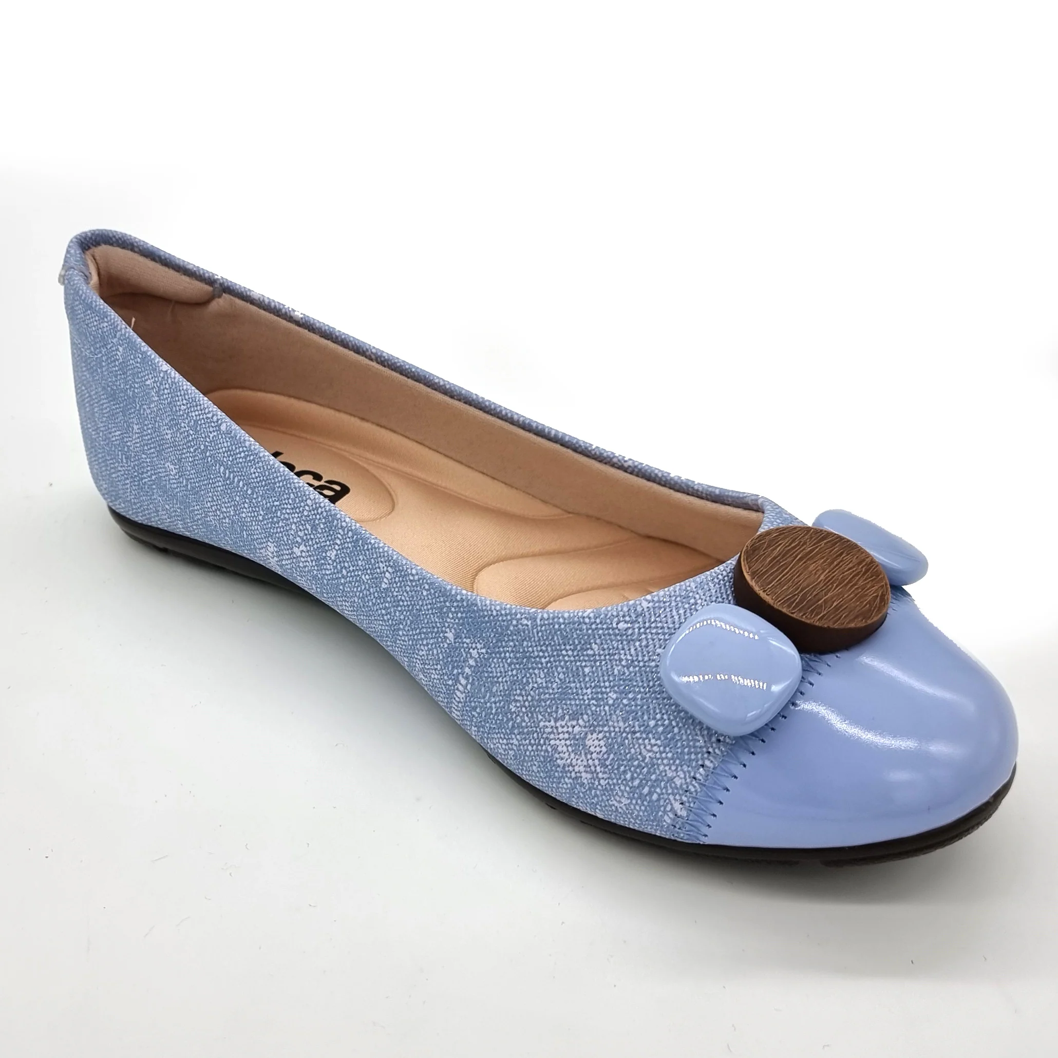 Moleca 5800-101 Round Toe Flat in Jeans - Image 6