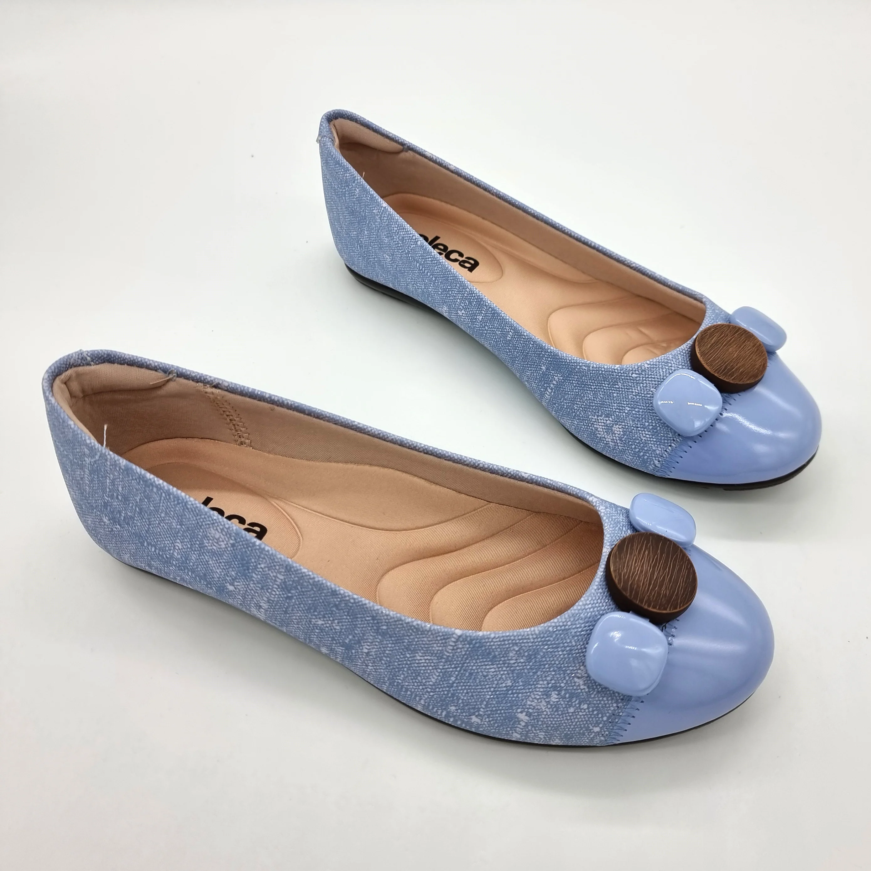 Moleca 5800-101 Round Toe Flat in Jeans - Image 7