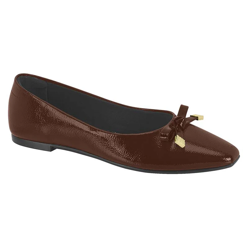 Moleca 5821-100 Square Toe Ballet Flat in Chocolate