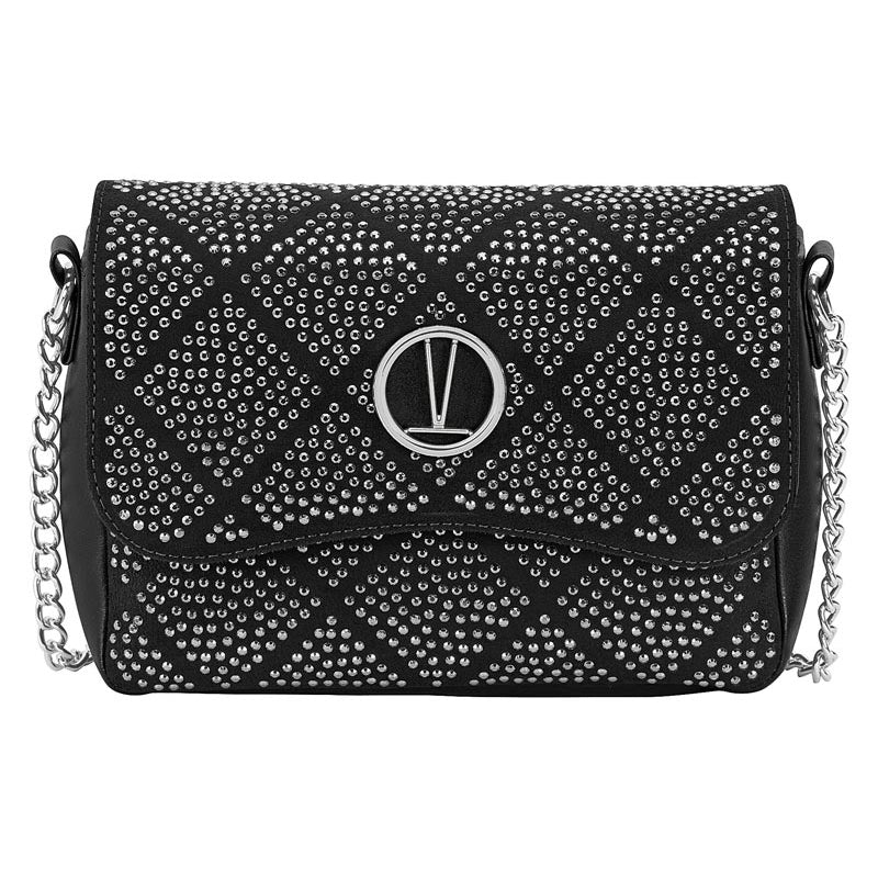 Vizzano 10054-1 Studded Shoulder Bag in Black Suede
