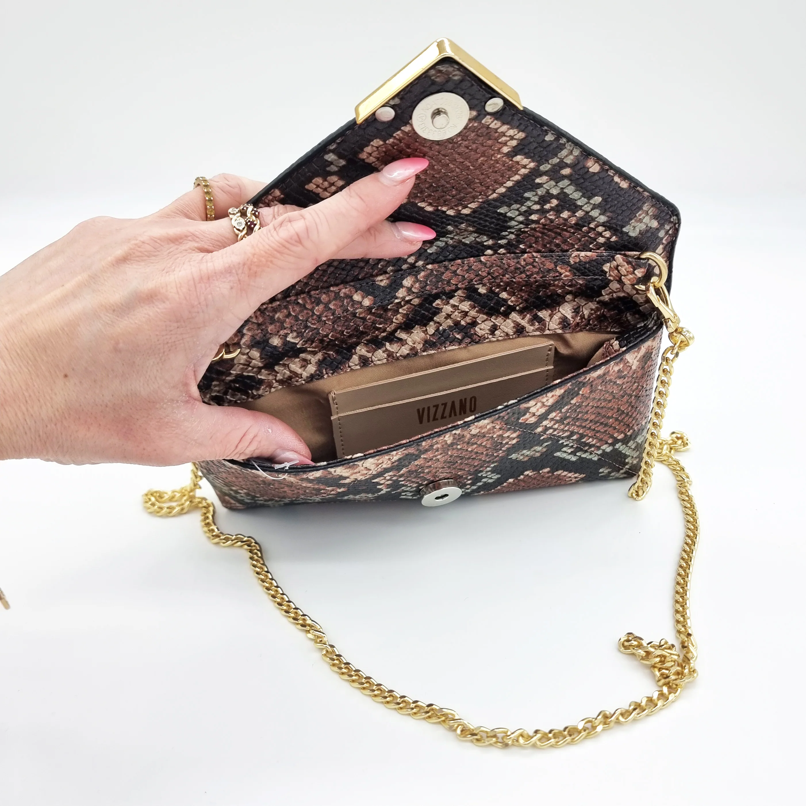 Vizzano 10072-3 Clutch in Multi Coffee - Image 2