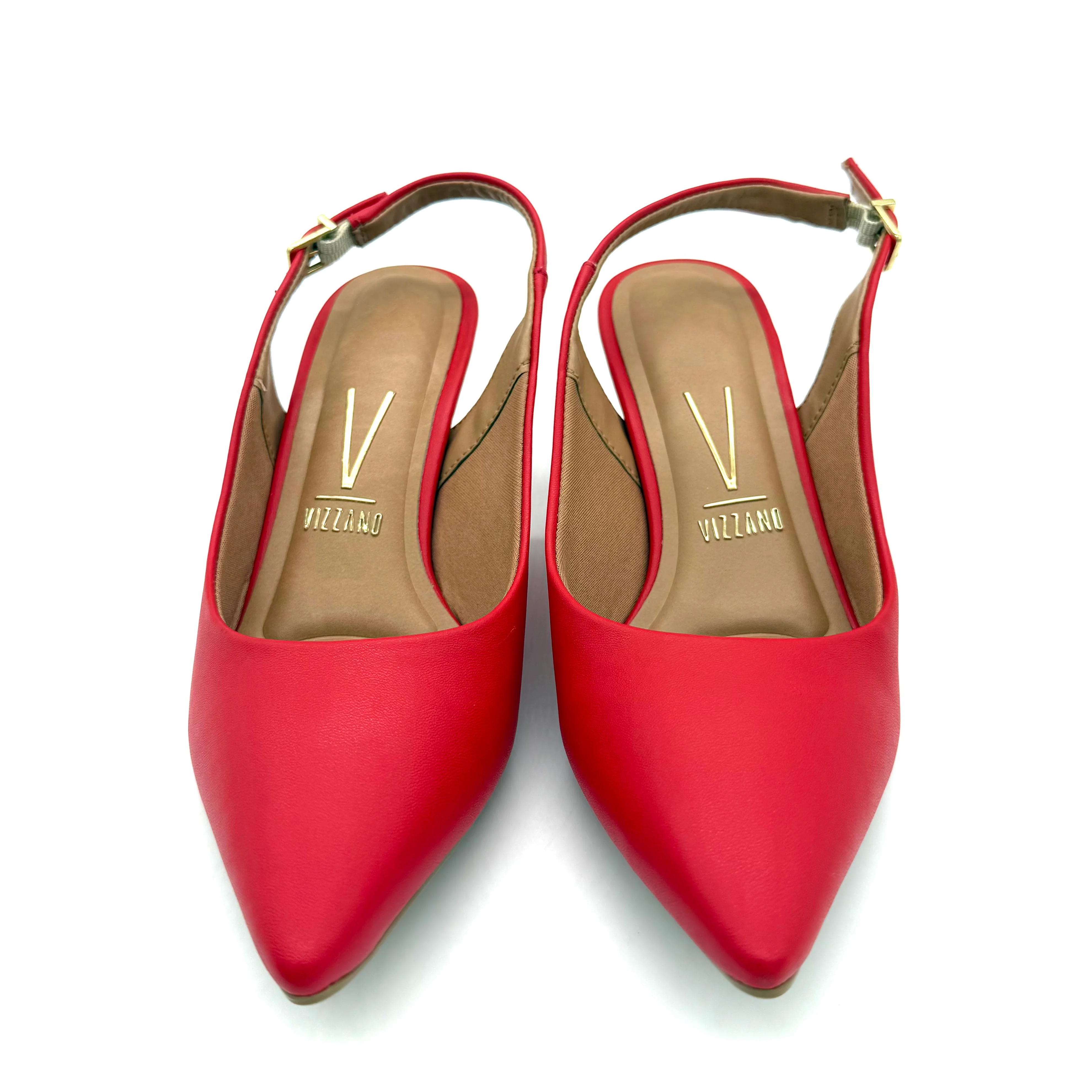 Vizzano 1122-806 Kitten Heel Slingback in Ruby Red Napa - Image 3