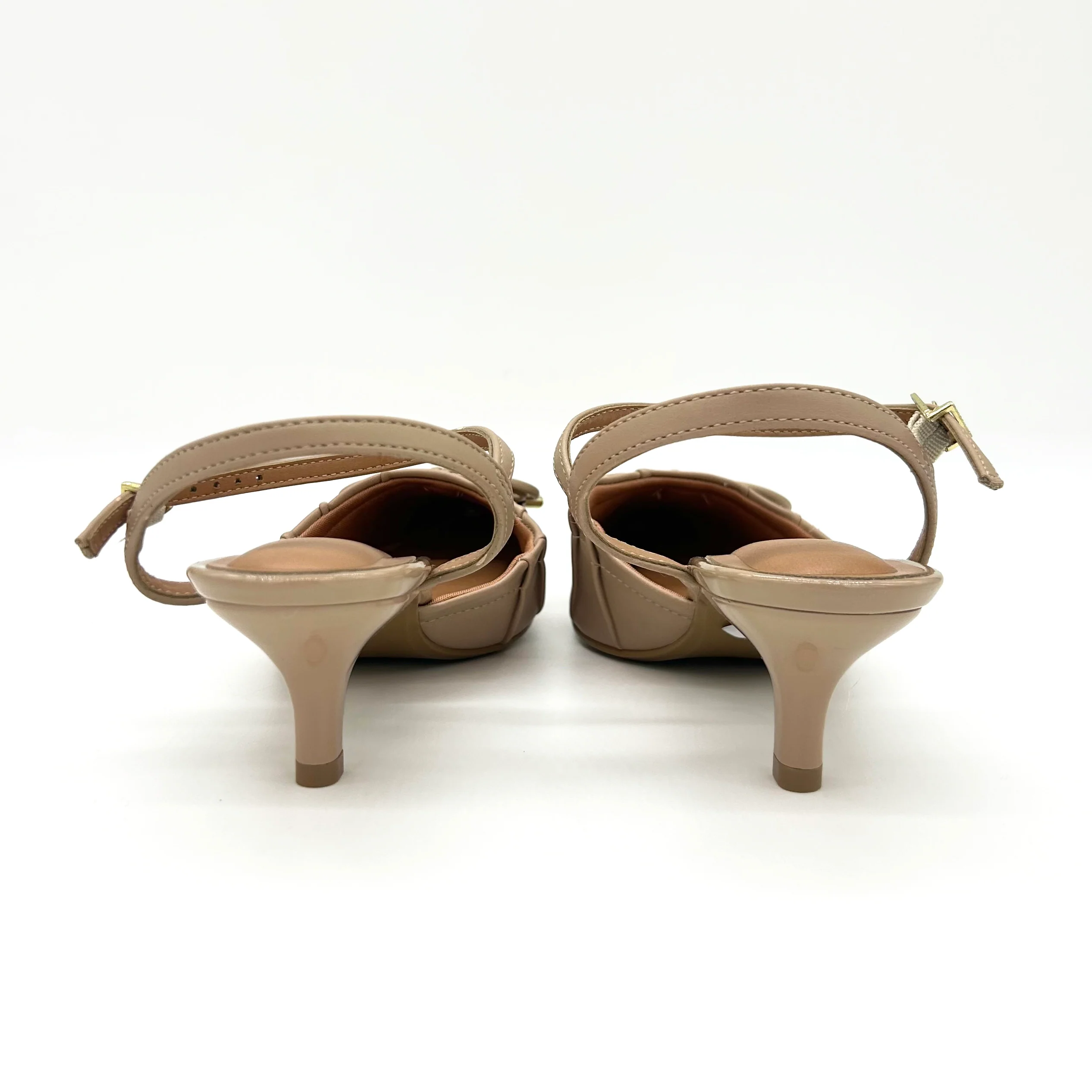 Vizzano 1122-829 Kitten Heel Pointy Toe Pump in Beige - Image 8