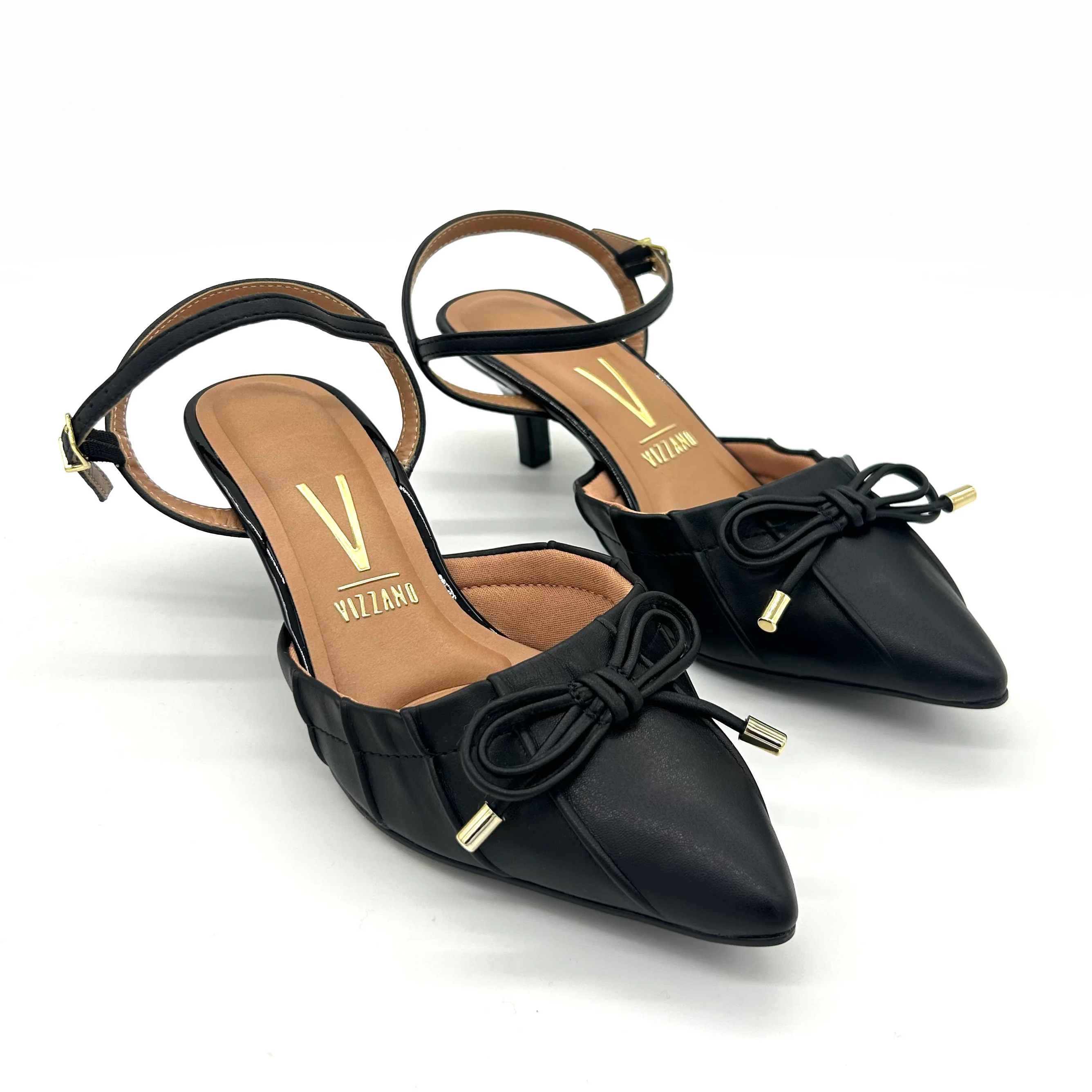 Vizzano 1122-829 Kitten Heel Pointy Toe Pump in Black - Image 6