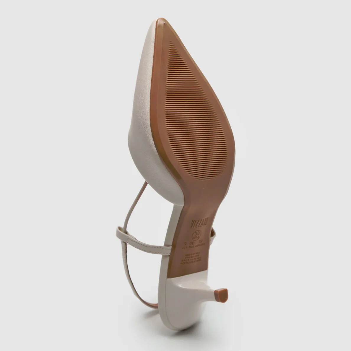 Vizzano 1122-892 Kitten Heel Pointy Toe Strappy Pump in Off White Napa - Image 6