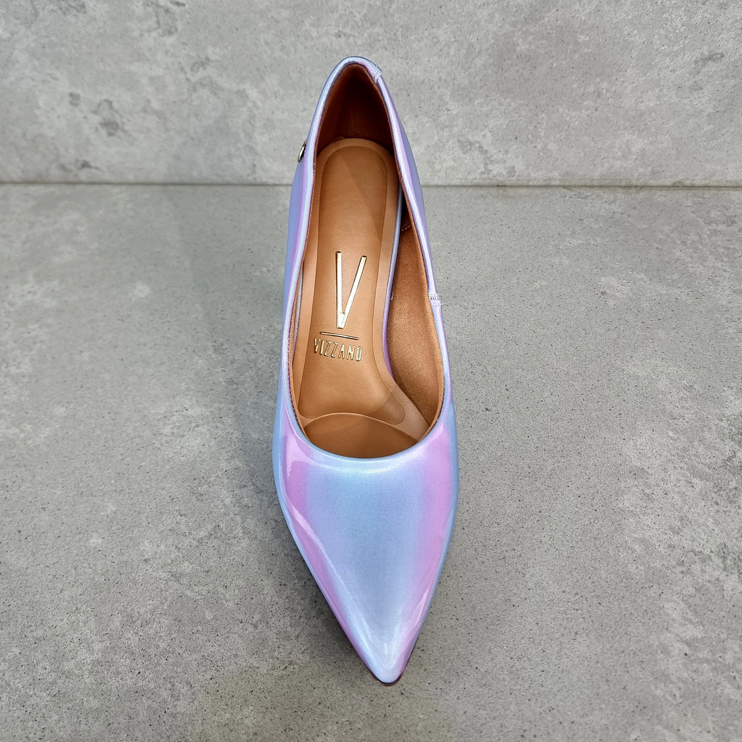 Vizzano 1184-1101 Pointy Toe Pump in Pearlescent Blue - Image 4