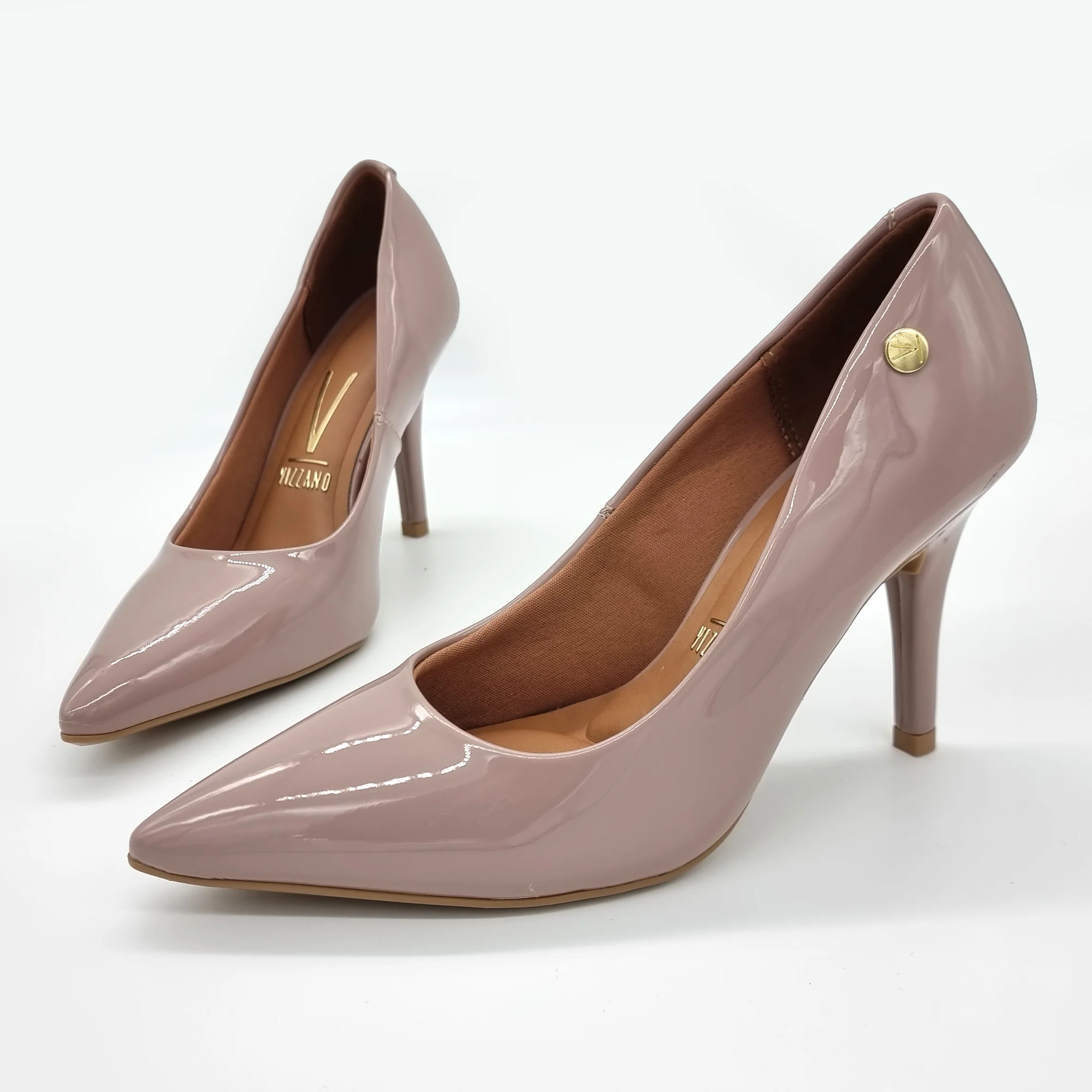 Vizzano 1184-1101 Pointy Toe Pump in Taupe Patent - Image 2