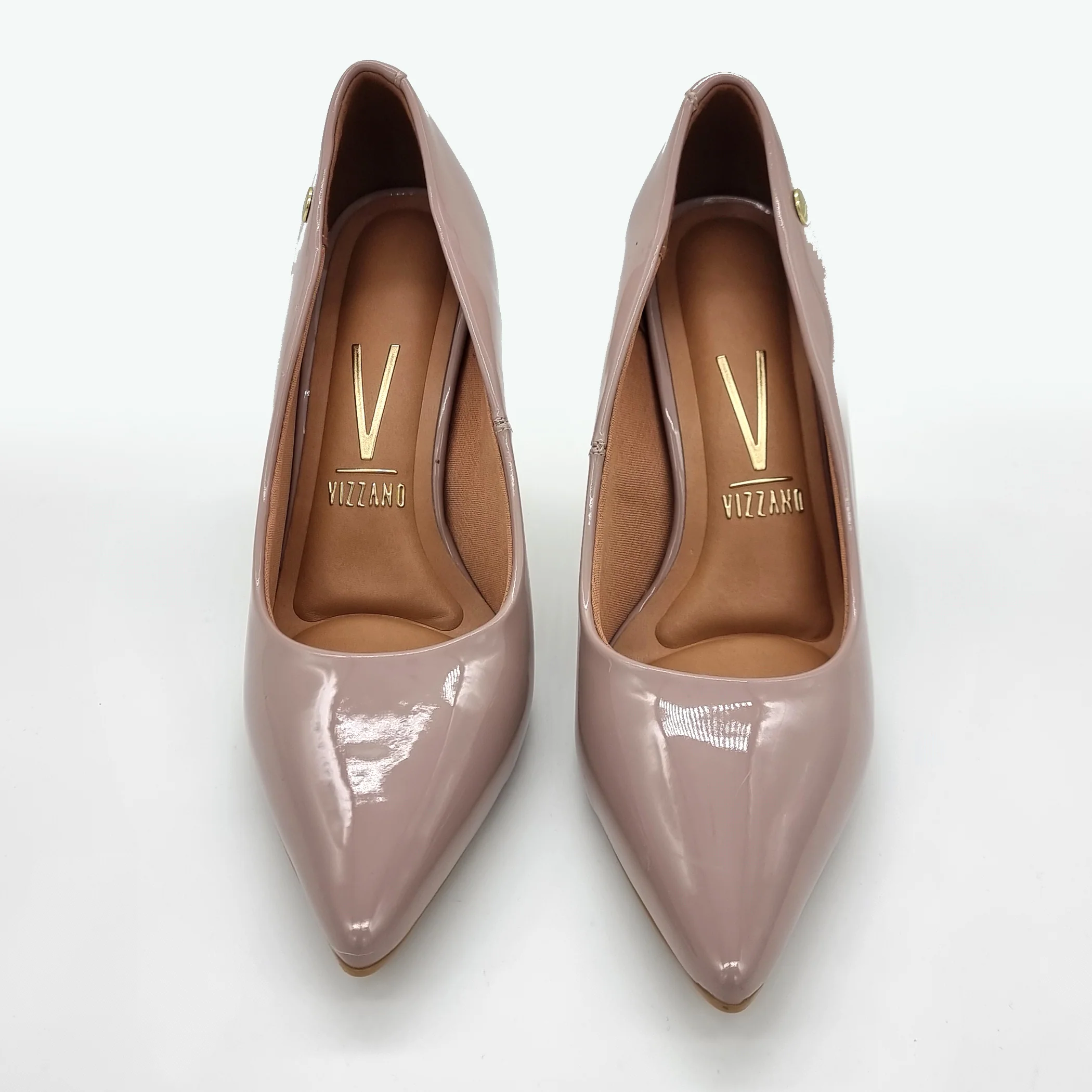 Vizzano 1184-1101 Pointy Toe Pump in Taupe Patent - Image 4