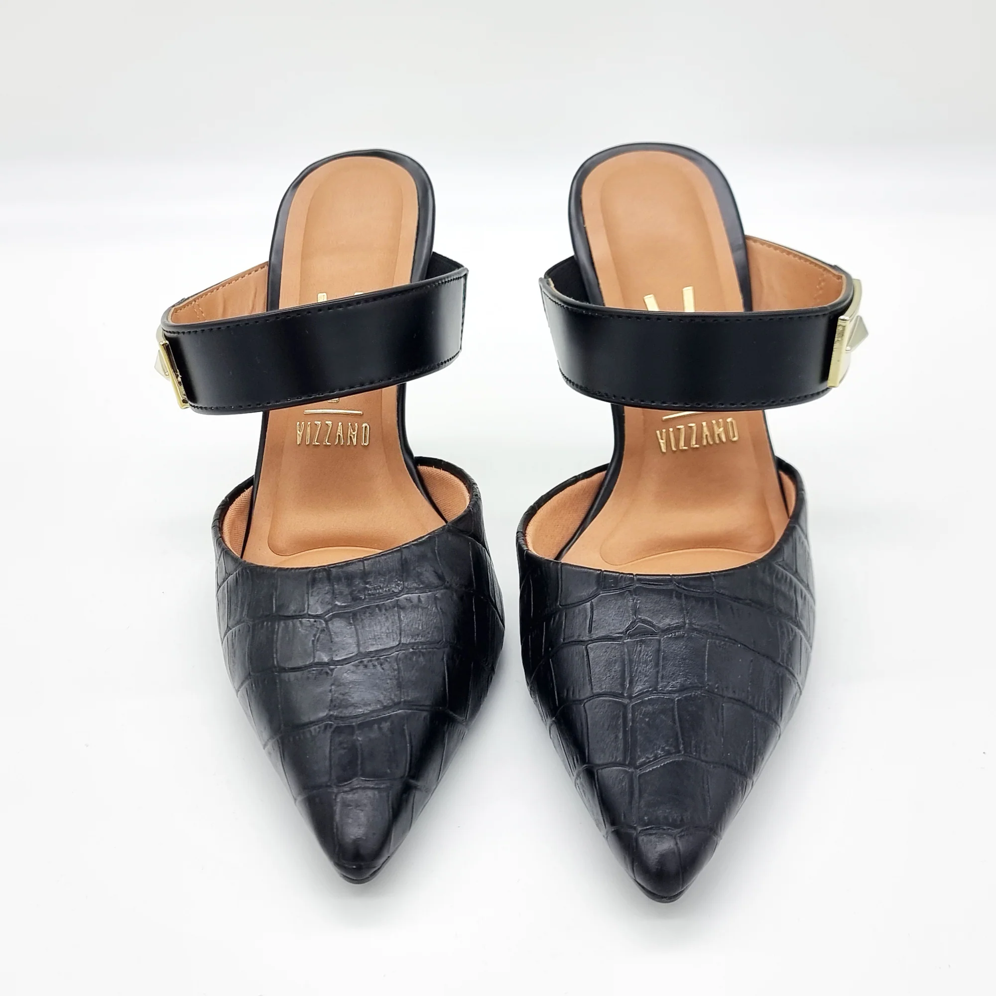 Vizzano 1184-1189 Pointy Toe Mule Pump in Black - Image 4