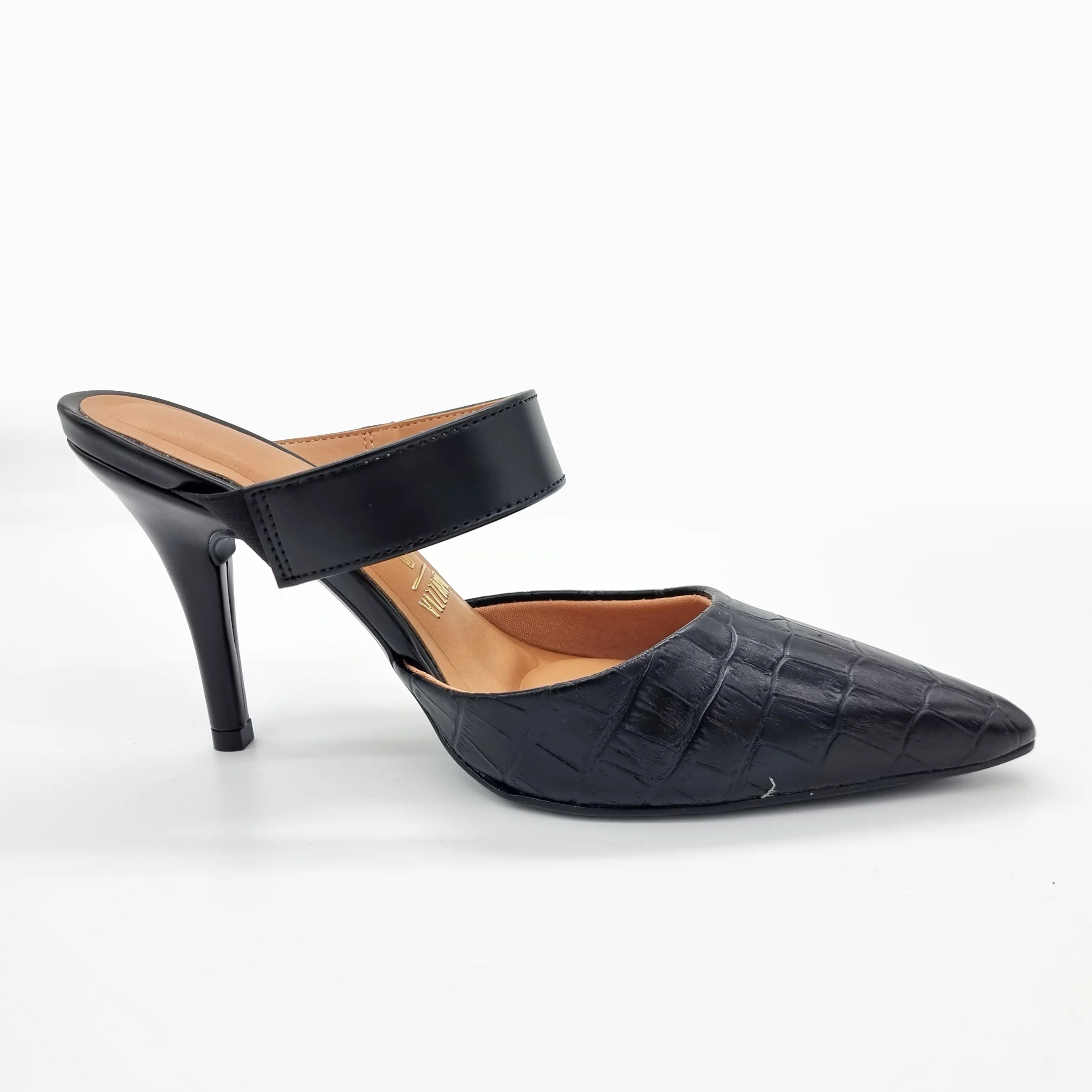Vizzano 1184-1189 Pointy Toe Mule Pump in Black - Image 6