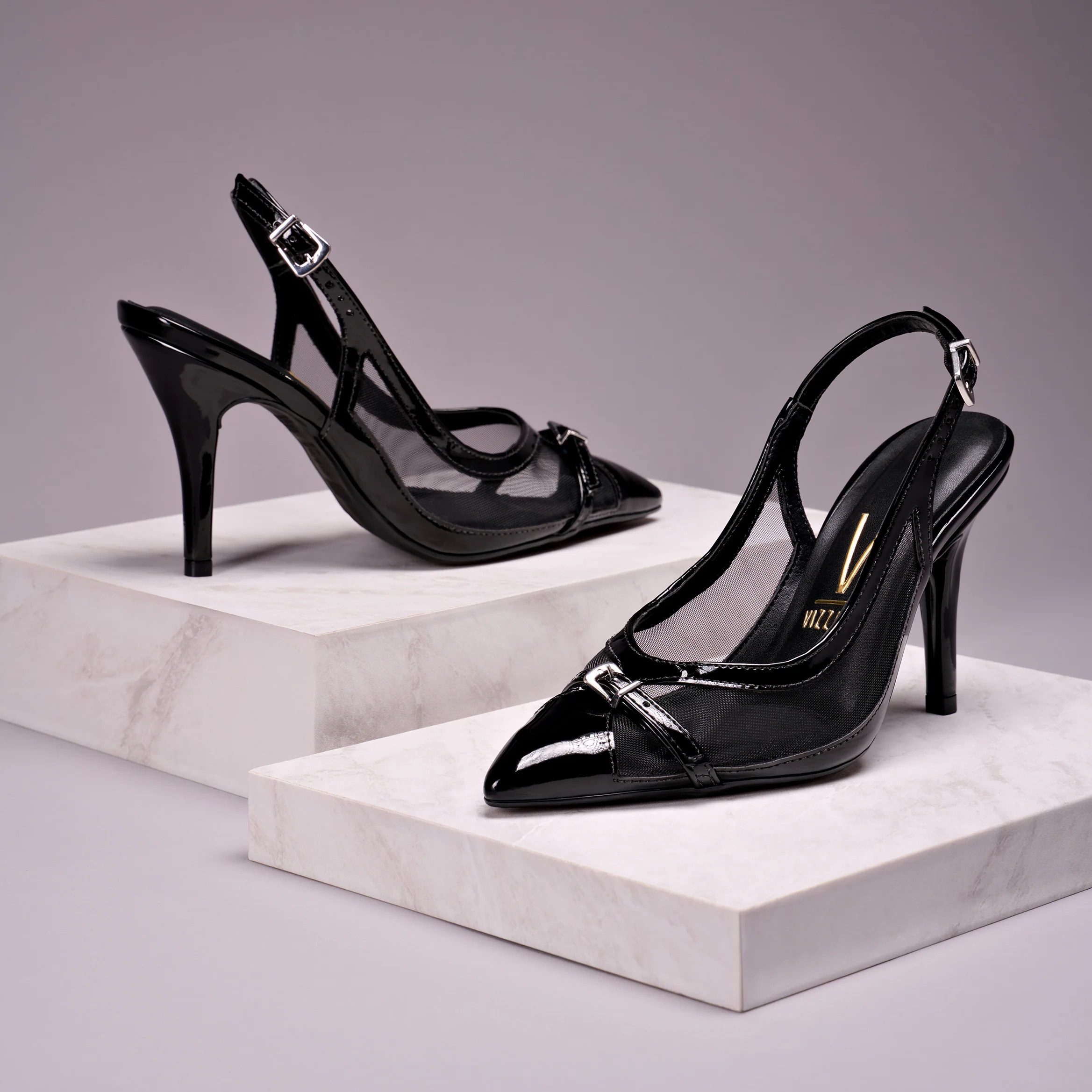 Vizzano 1184-1802 Pointy Toe Slingback Pump in Black - Image 2