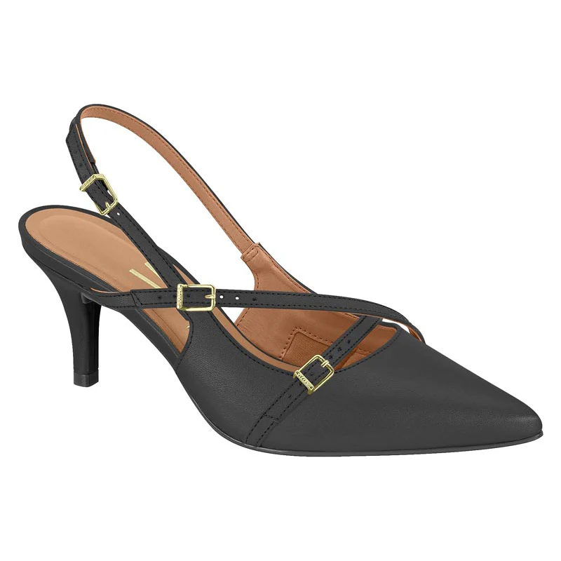 Vizzano 1185-1124 Pointy Toe Slingback Pump in Black Napa