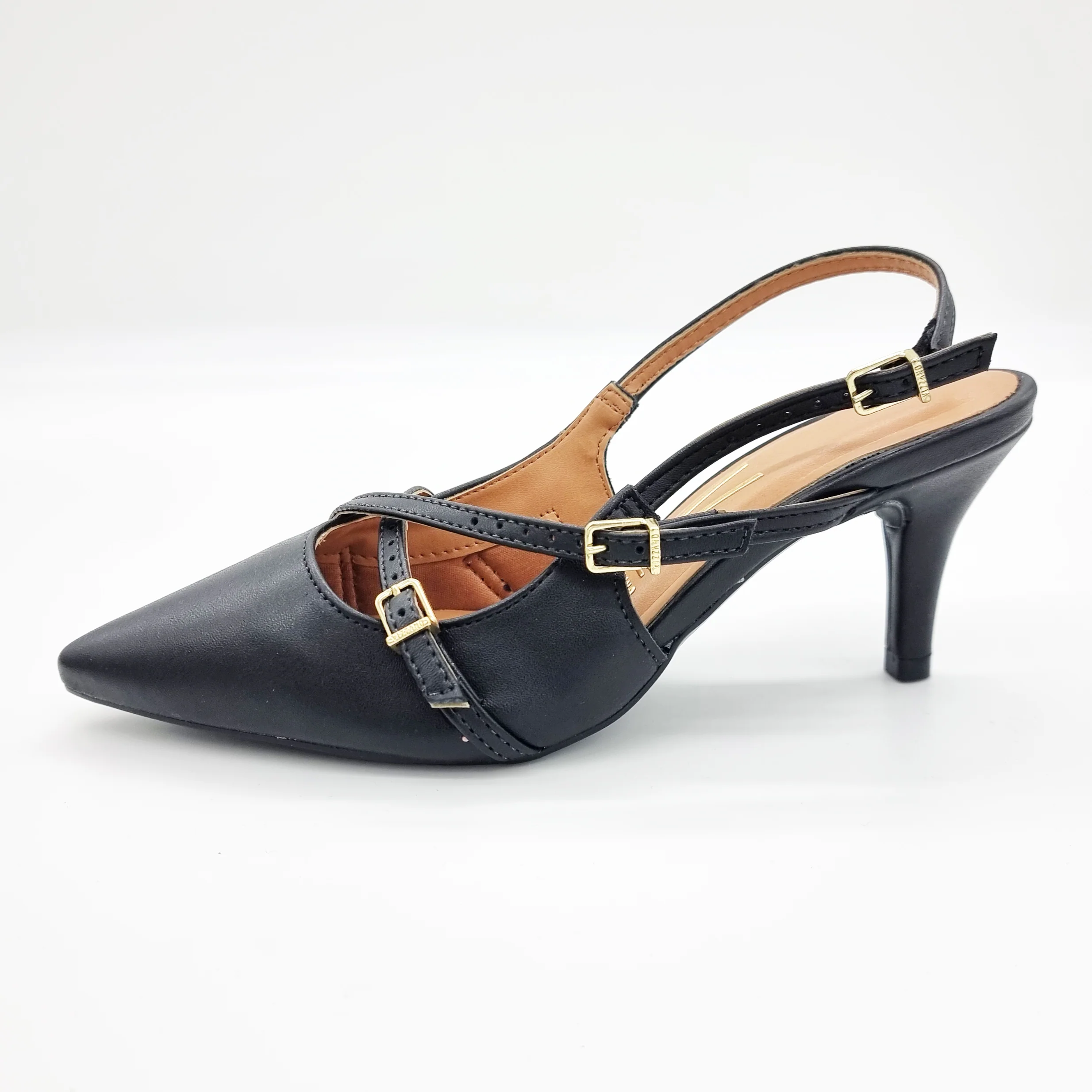 Vizzano 1185-1124 Pointy Toe Slingback Pump in Black Napa - Image 6