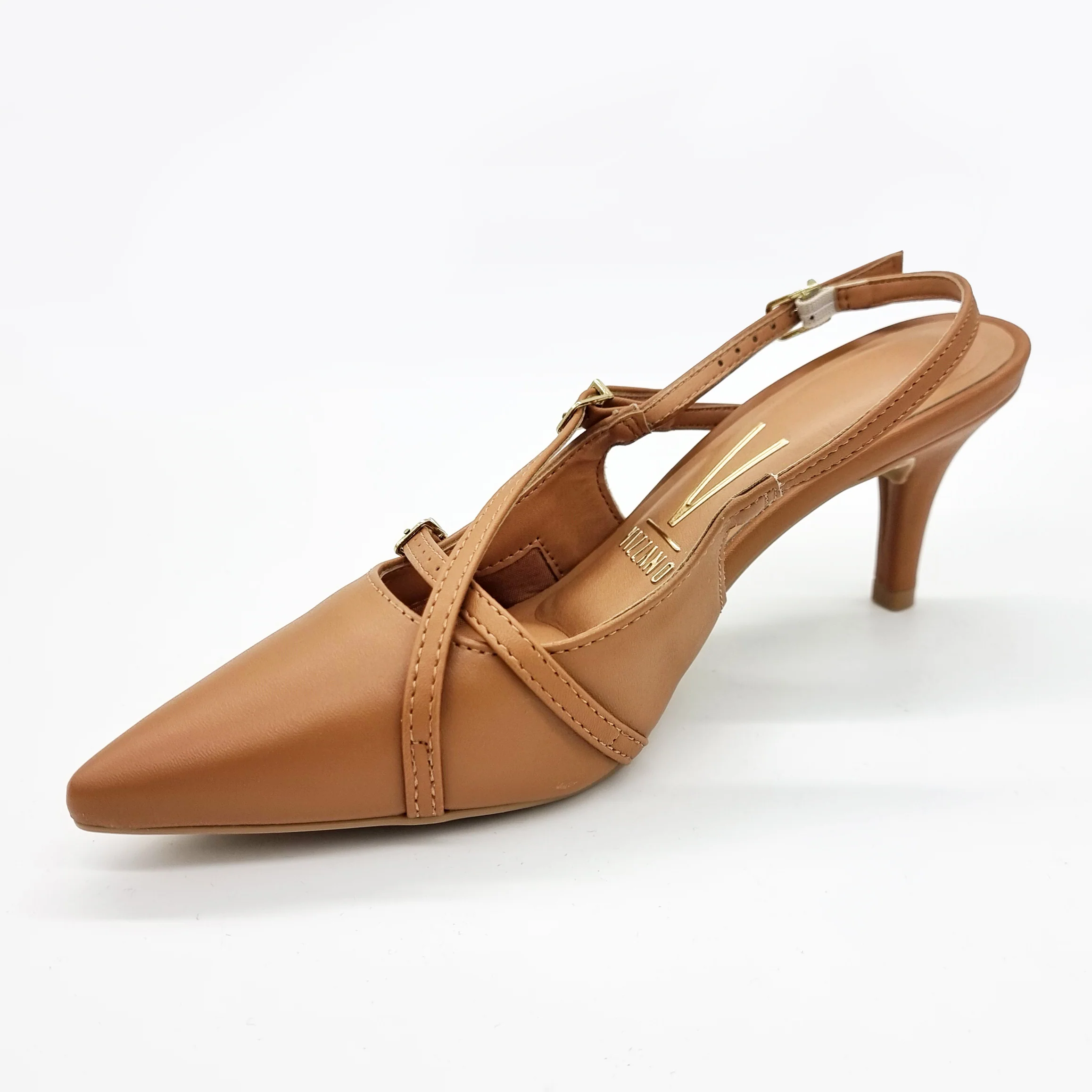 Vizzano 1185-1124 Pointy Toe Slingback Pump in Camel Napa - Image 9