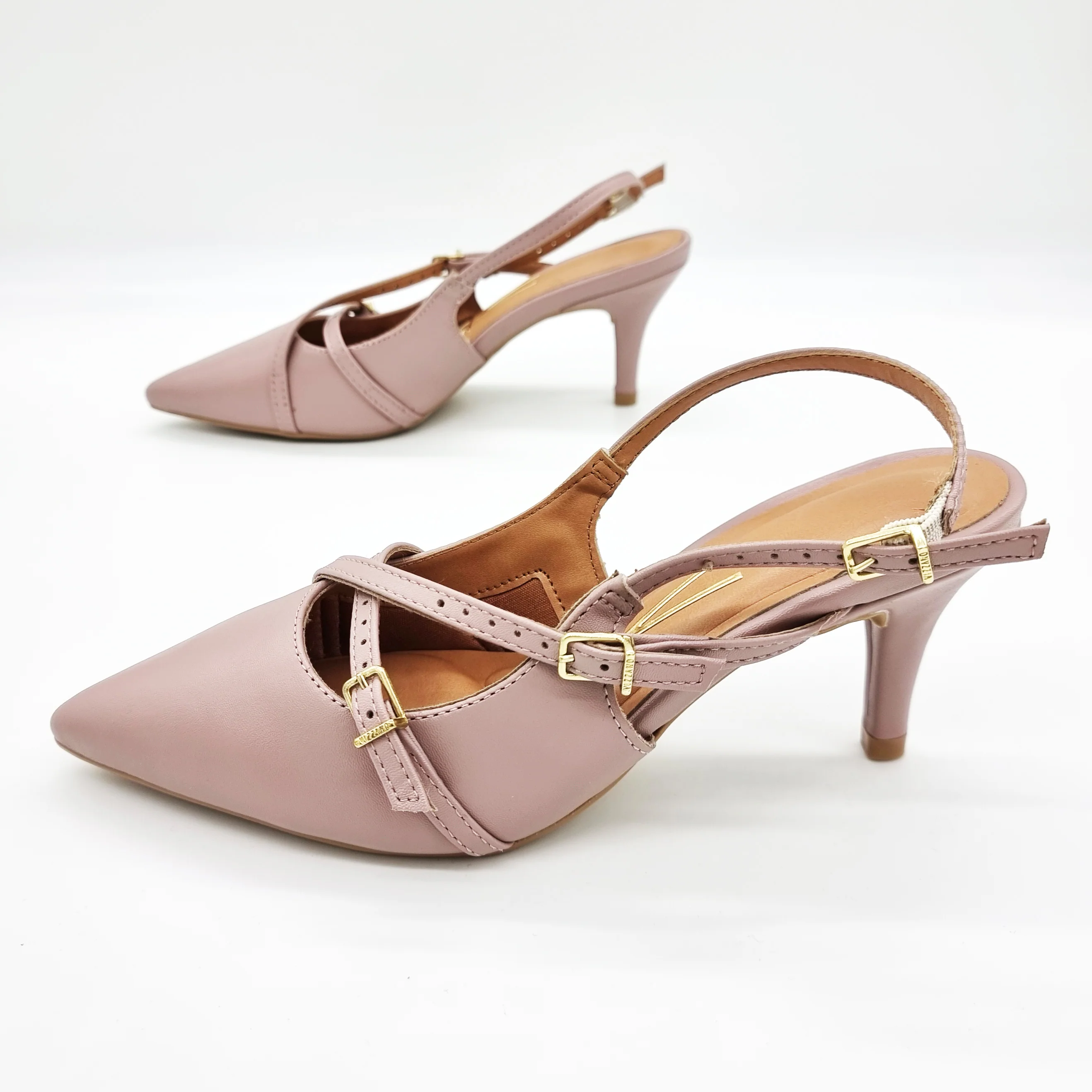 Vizzano 1185-1124 Pointy Toe Slingback Pump in Taupe Napa - Image 4