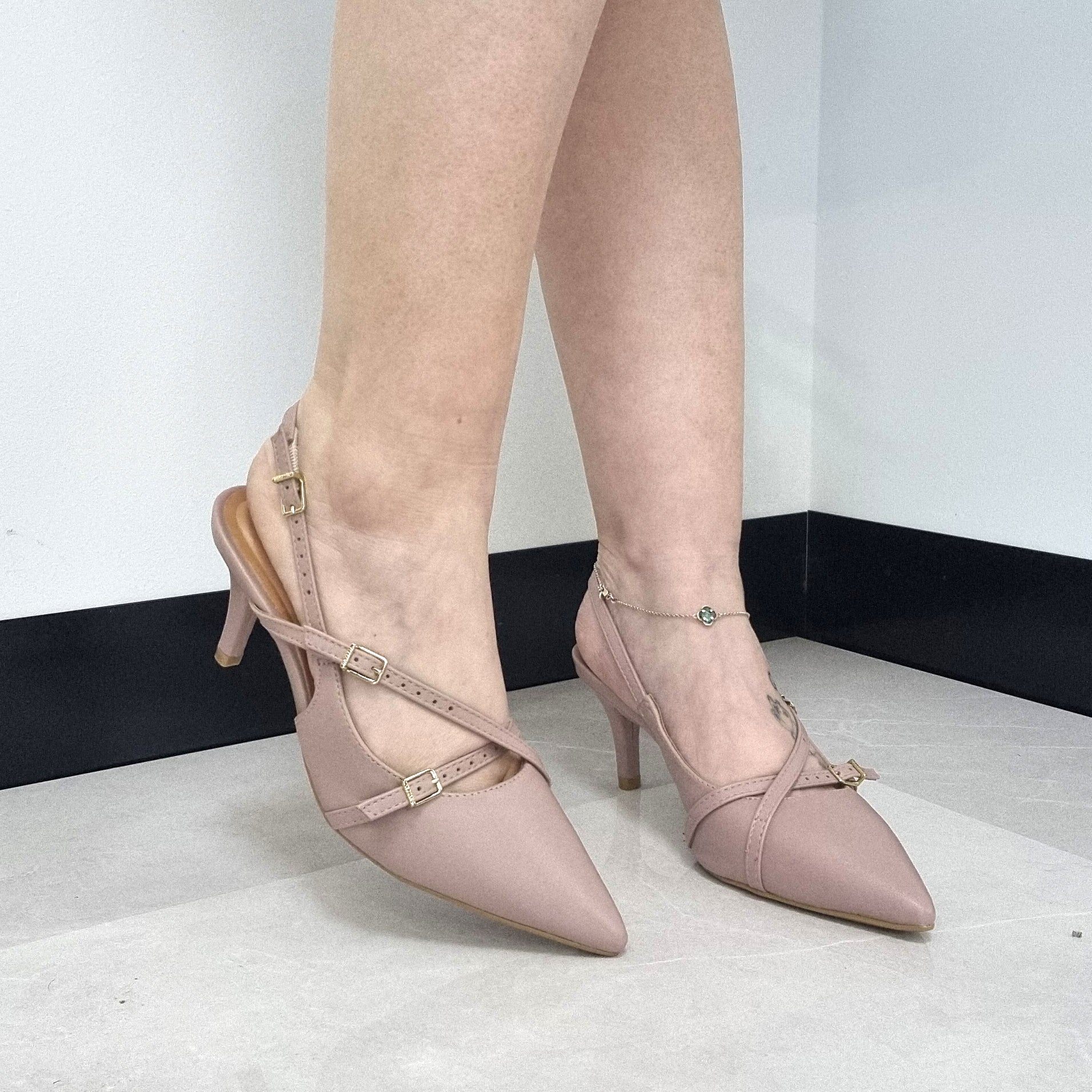 Vizzano 1185-1124 Pointy Toe Slingback Pump in Taupe Napa - Image 7