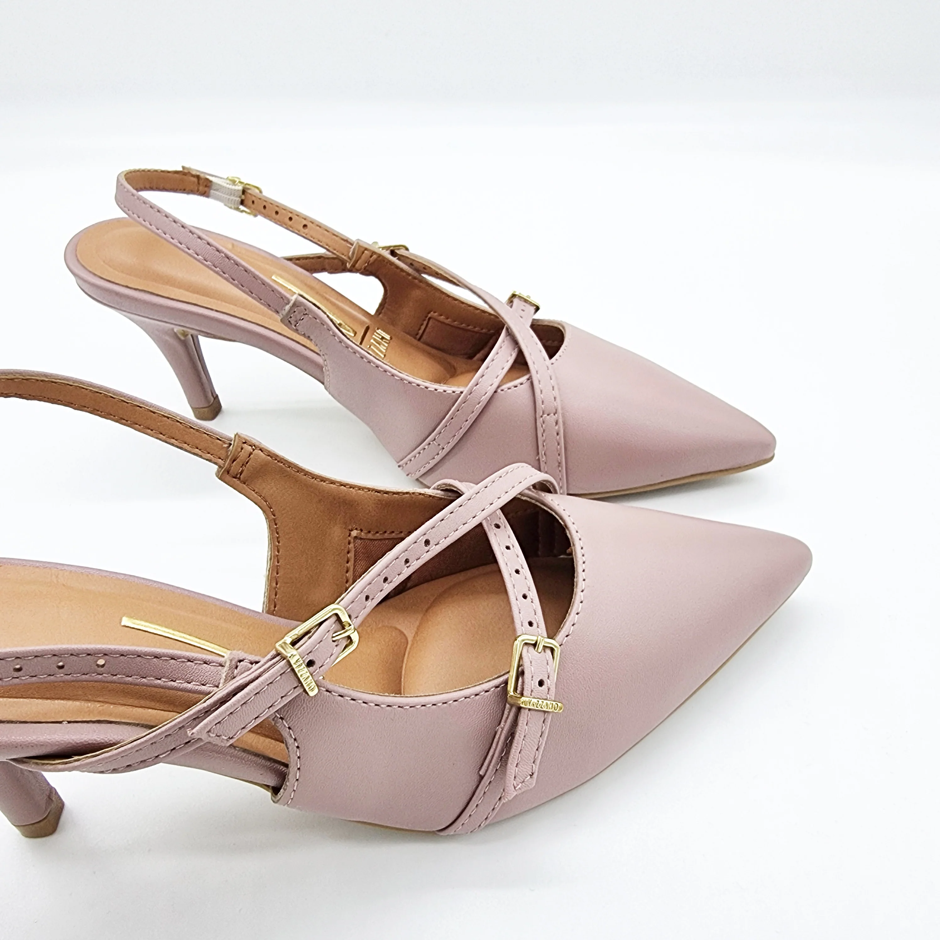 Vizzano 1185-1124 Pointy Toe Slingback Pump in Taupe Napa - Image 9