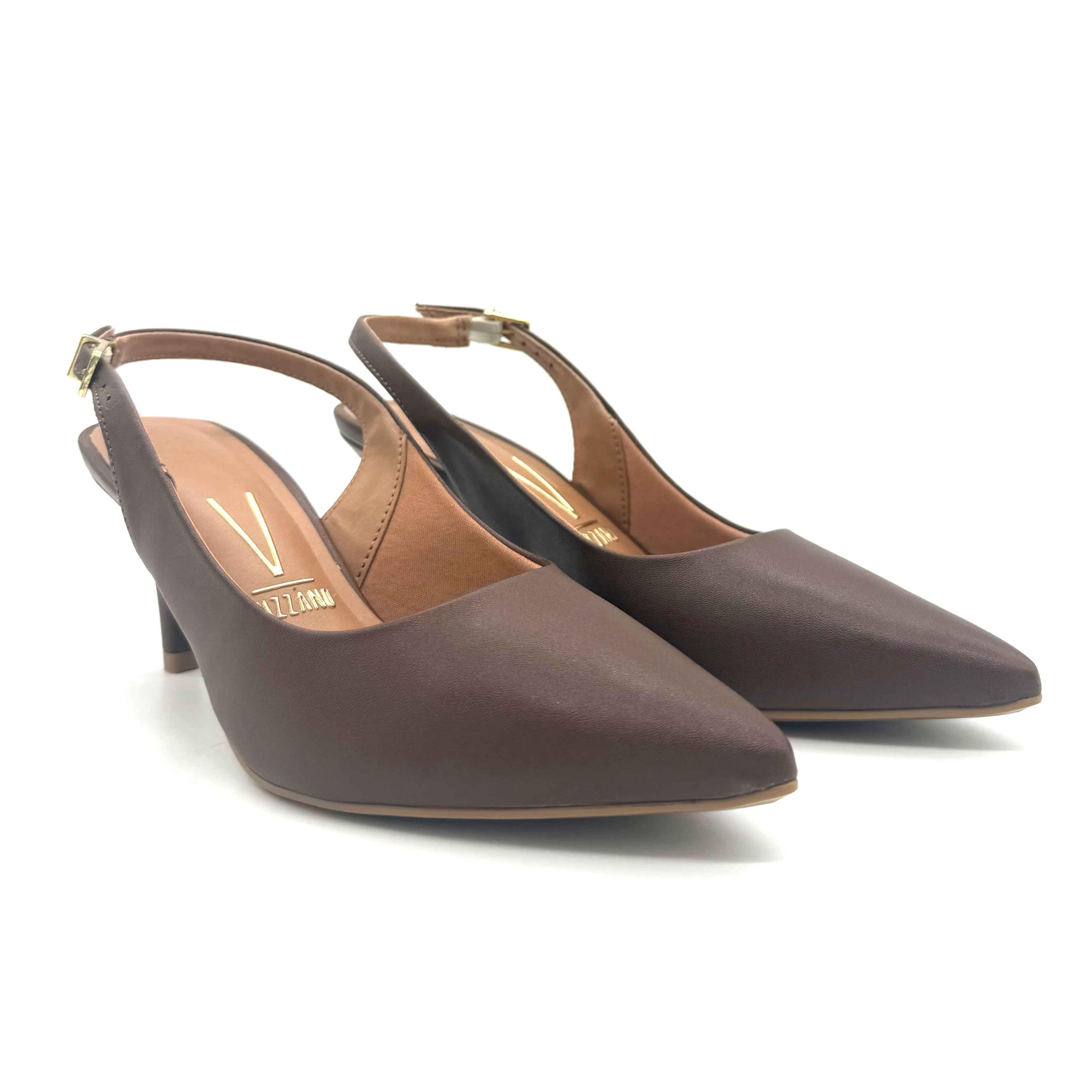 Vizzano 1185-700 Mid Heel Slingback in Cappuccino Napa - Image 2