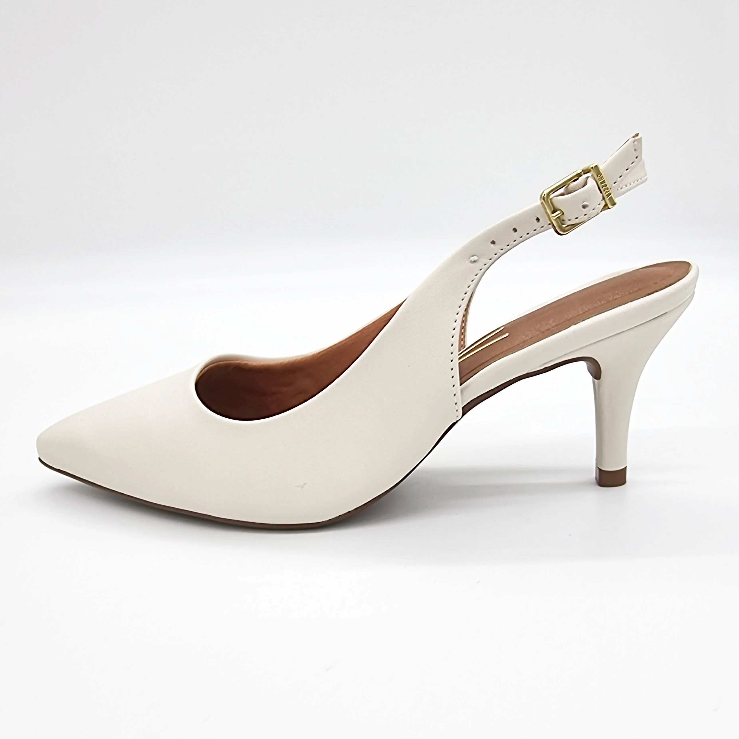 Vizzano 1185-700 Mid Heel Slingback in Off White Napa - Image 4