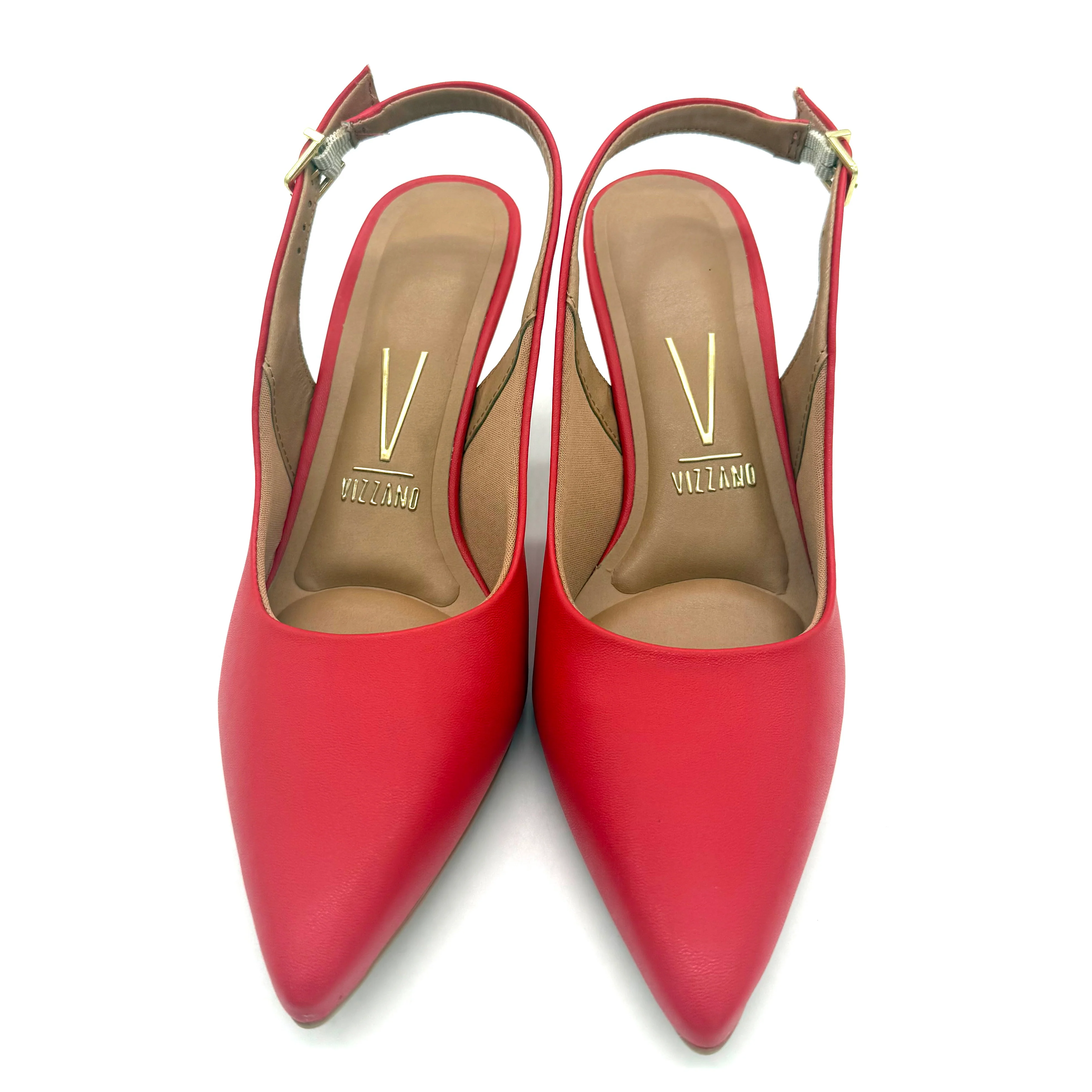 Vizzano 1185-700 Mid Heel Slingback in Ruby Red Napa - Image 2