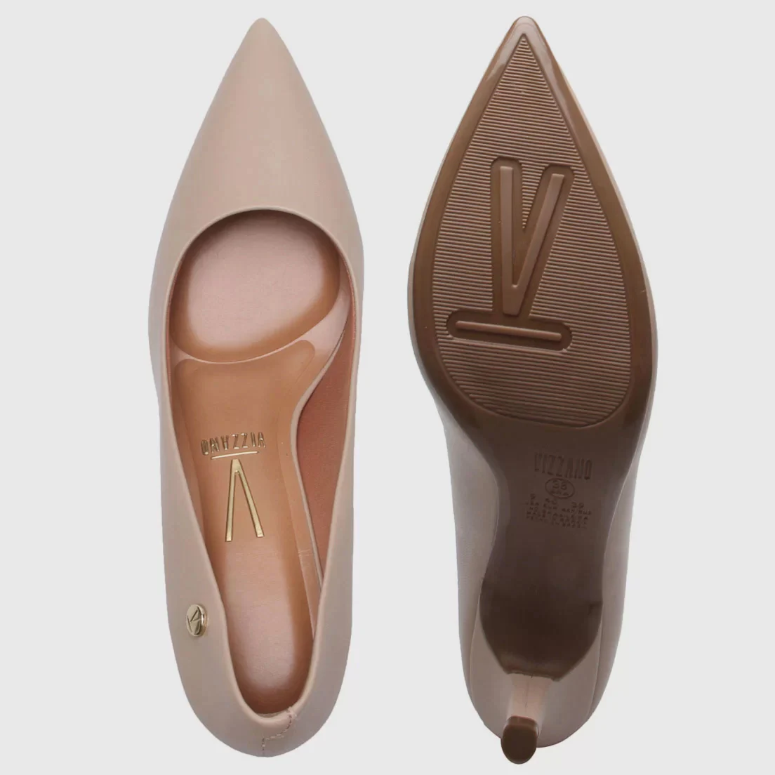 Vizzano 1185-702 Pointy Toe Pump in Beige Napa - Image 3