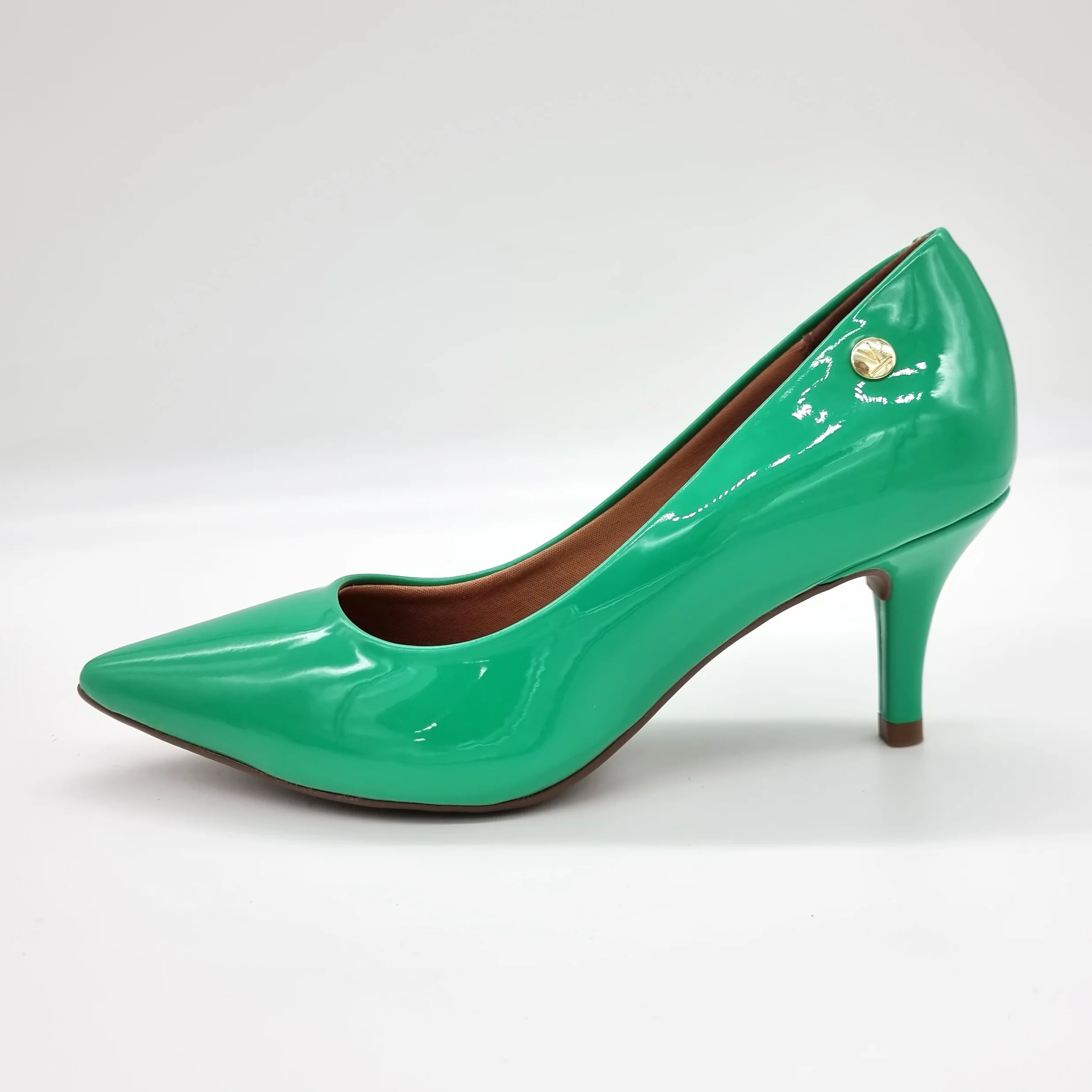 Vizzano 1185-702 Pointy Toe Pump in Green Pine Patent - Image 3