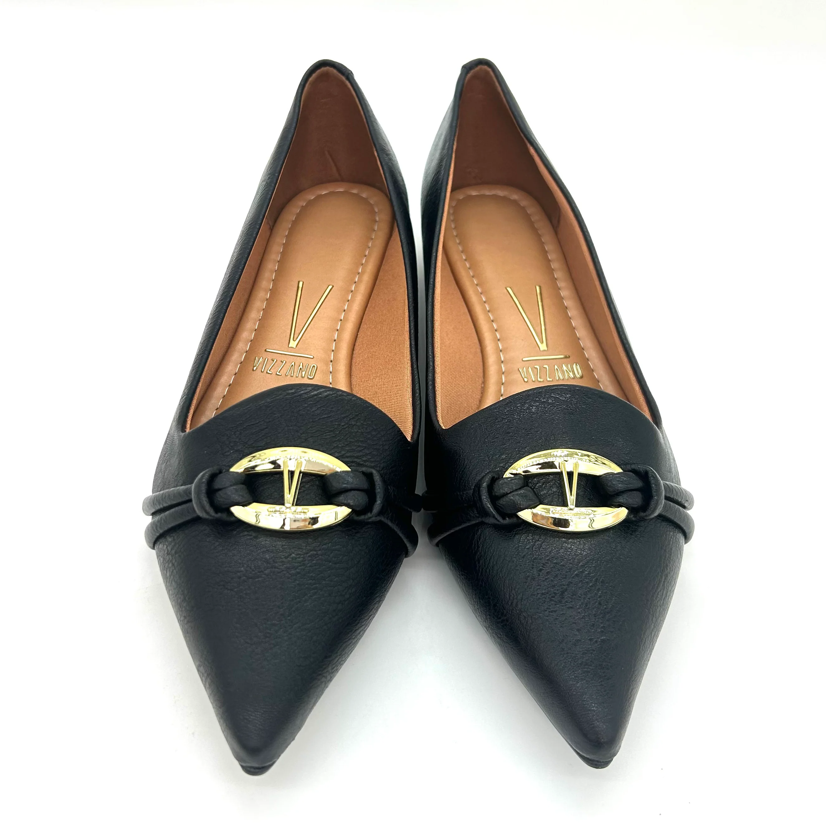 Vizzano 1206-1004 Pointy Toe Flat in Black - Image 3