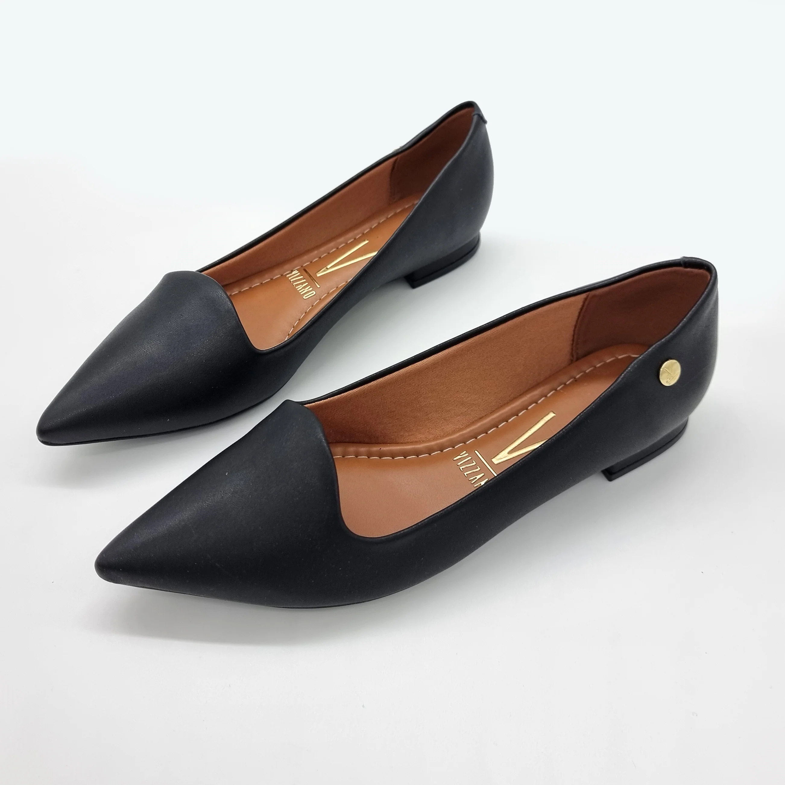 Vizzano 1206-261 Pointy Toe Flat in Black Napa - Image 3