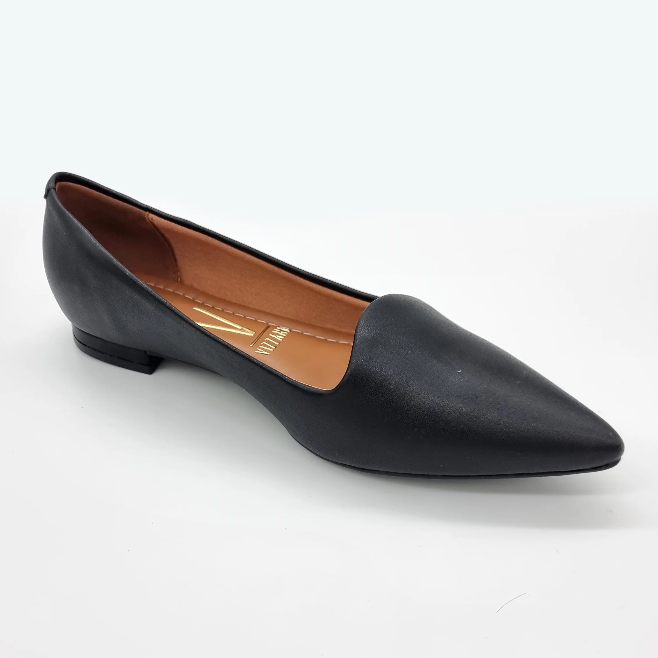 Vizzano 1206-261 Pointy Toe Flat in Black Napa - Image 6