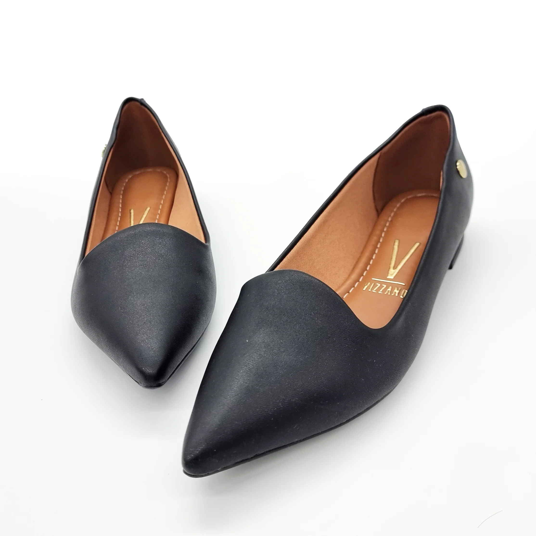Vizzano 1206-261 Pointy Toe Flat in Black Napa - Image 8