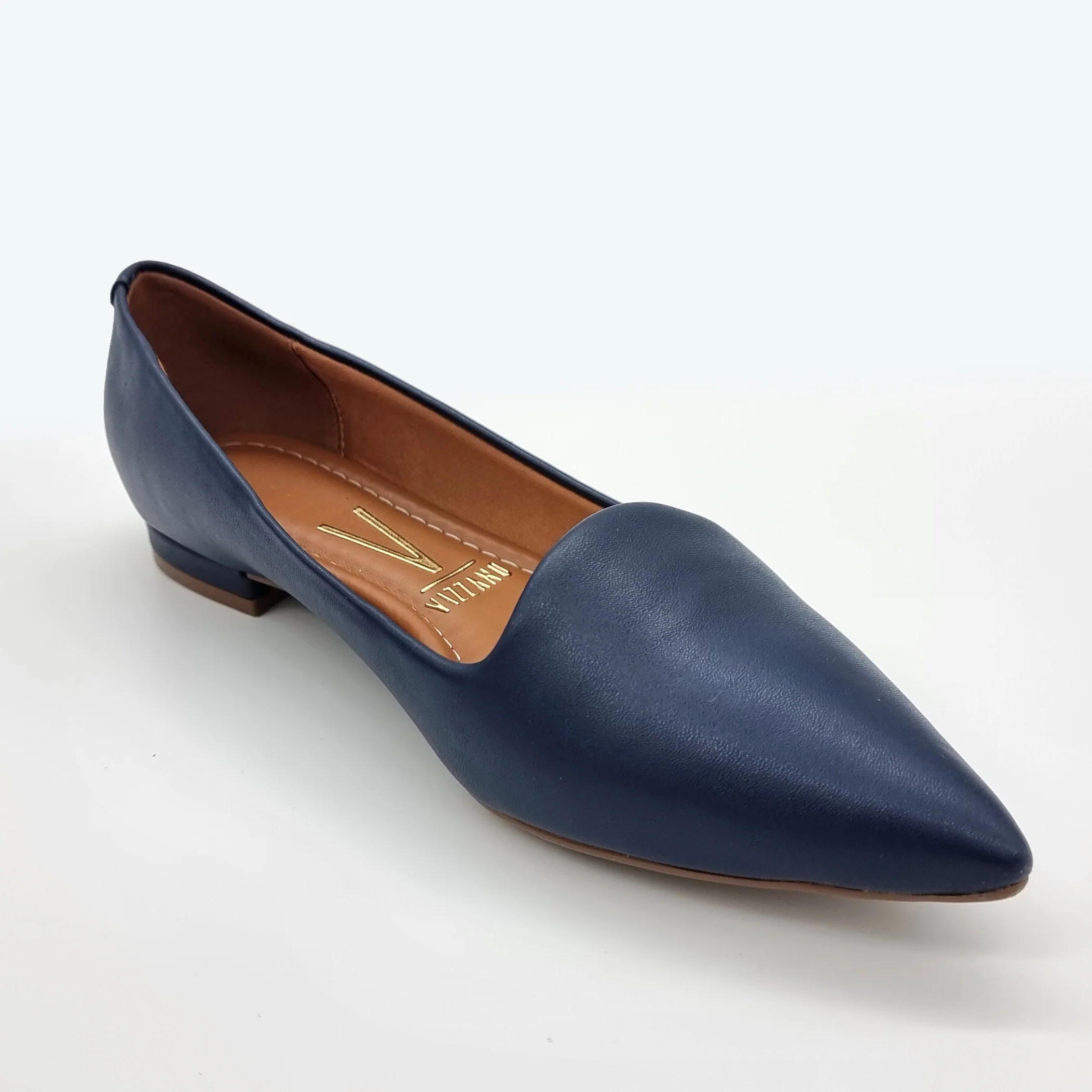 Vizzano 1206-261 Pointy Toe Flat in Navy Napa - Image 2