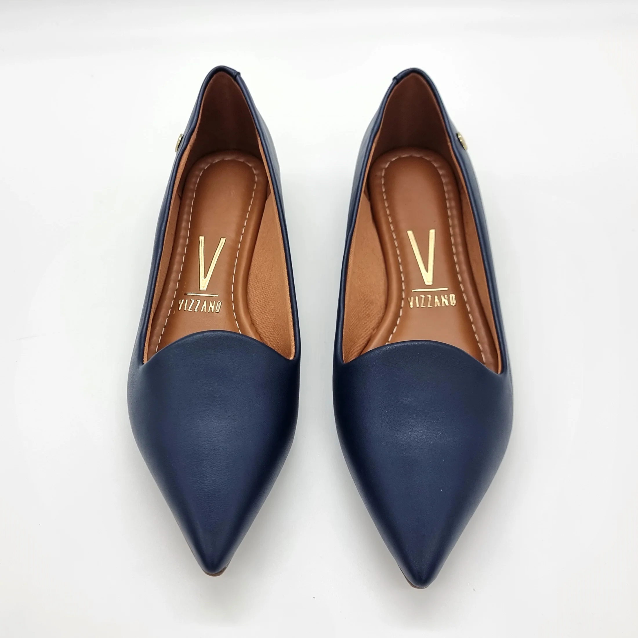 Vizzano 1206-261 Pointy Toe Flat in Navy Napa - Image 3