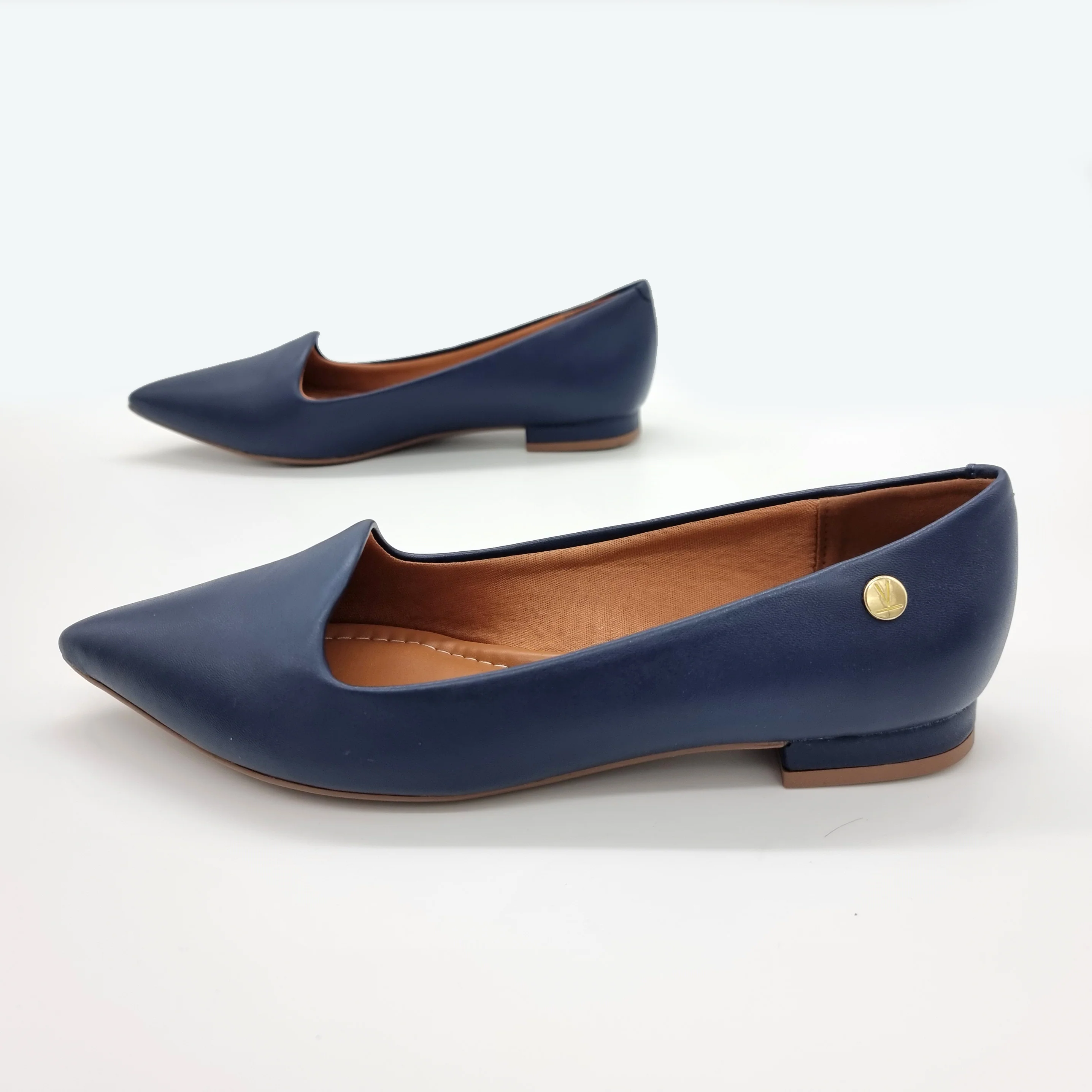 Vizzano 1206-261 Pointy Toe Flat in Navy Napa - Image 5