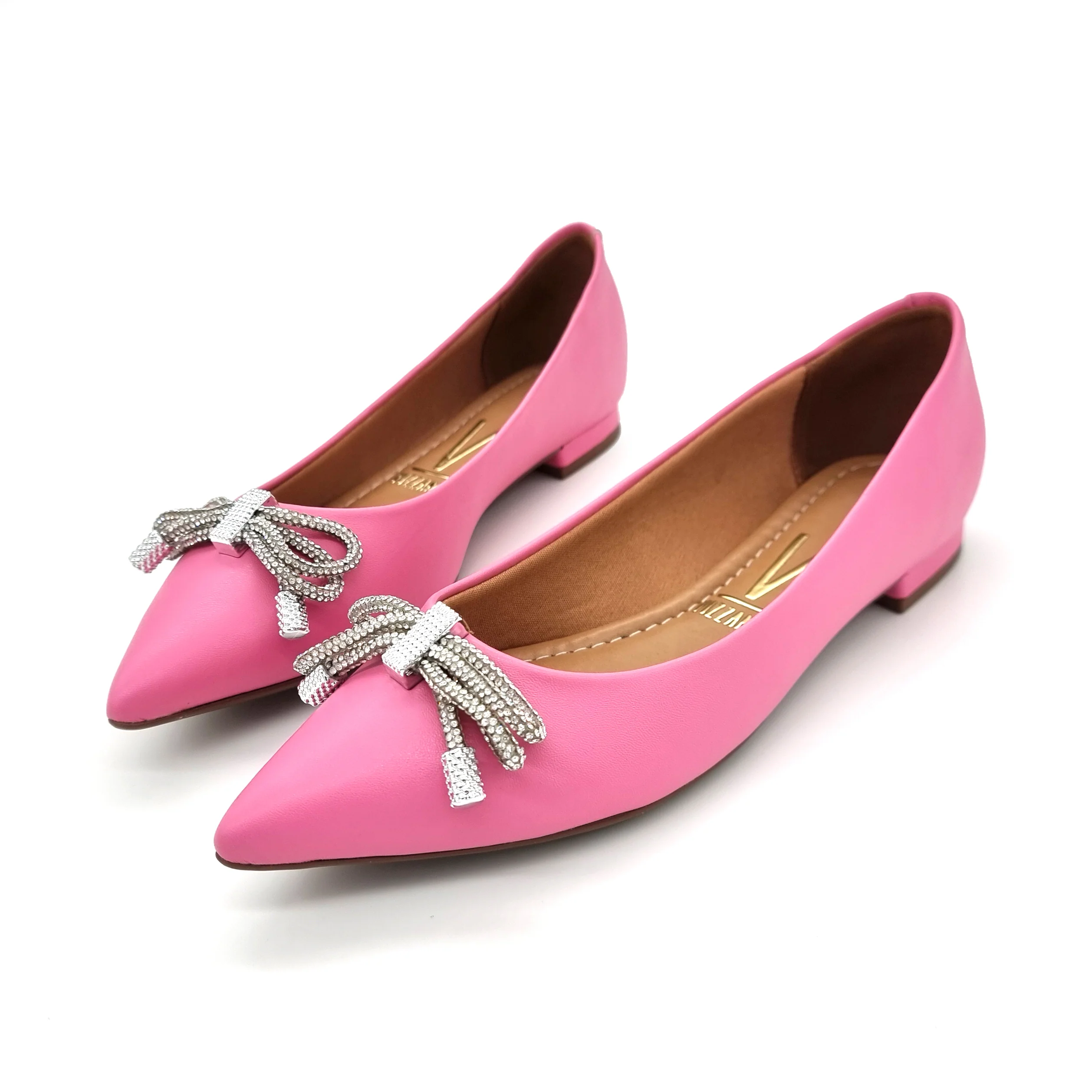 Vizzano 1206-290 Pointy Toe Flat in Pink Napa - Image 2
