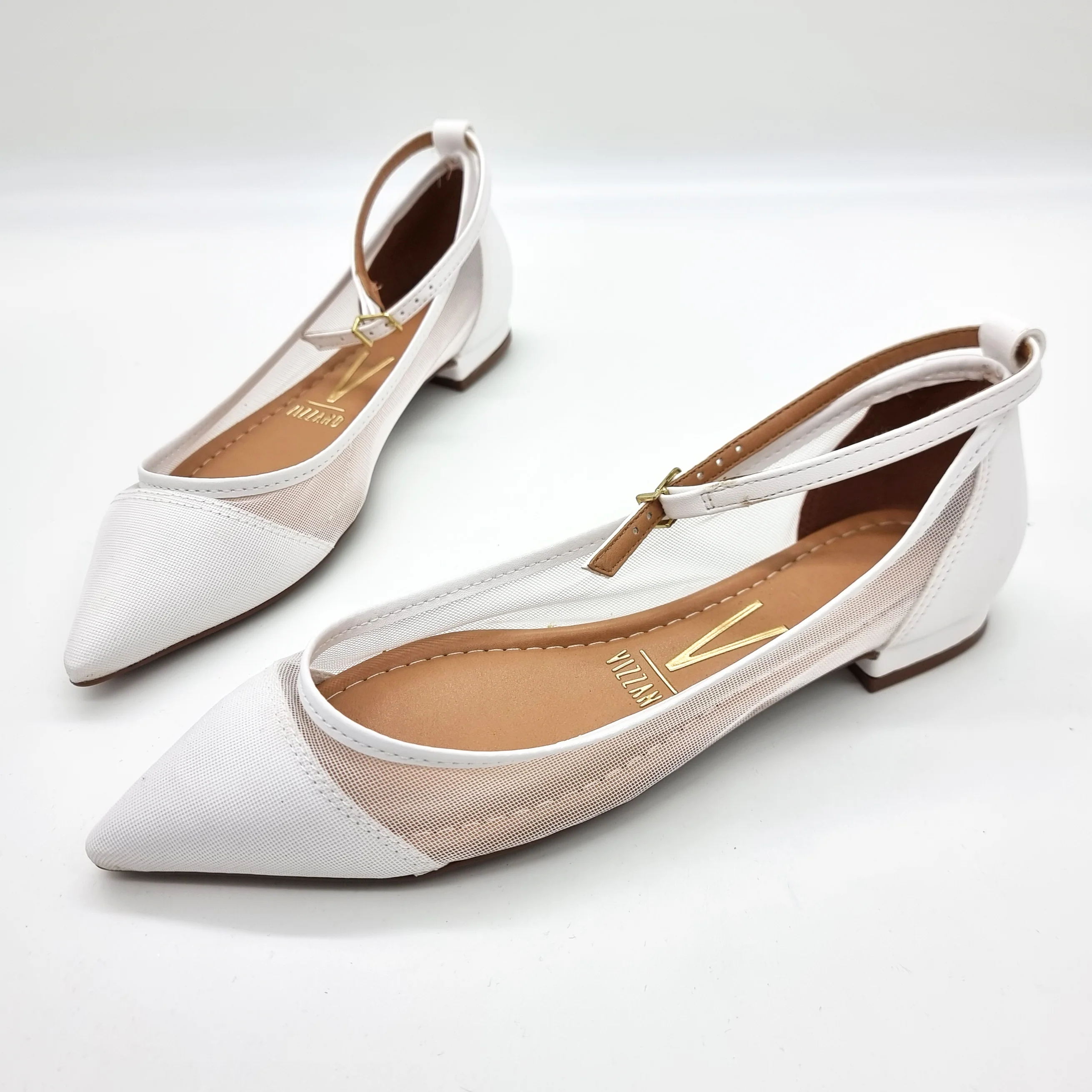 Vizzano 1206-294 Mesh Flat in White - Image 2