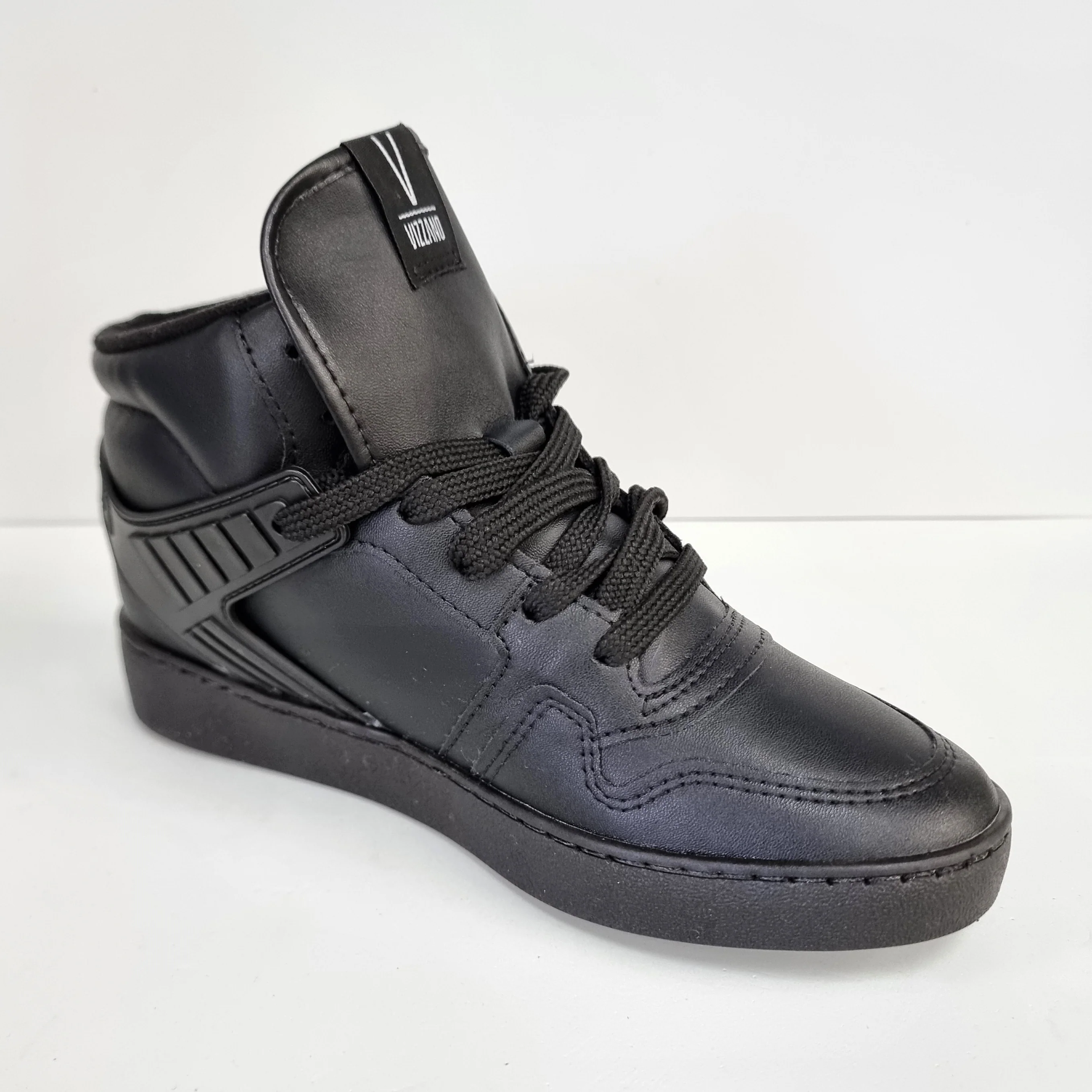 Vizzano 1214-1043 High Top Sneaker in Black Napa - Image 4