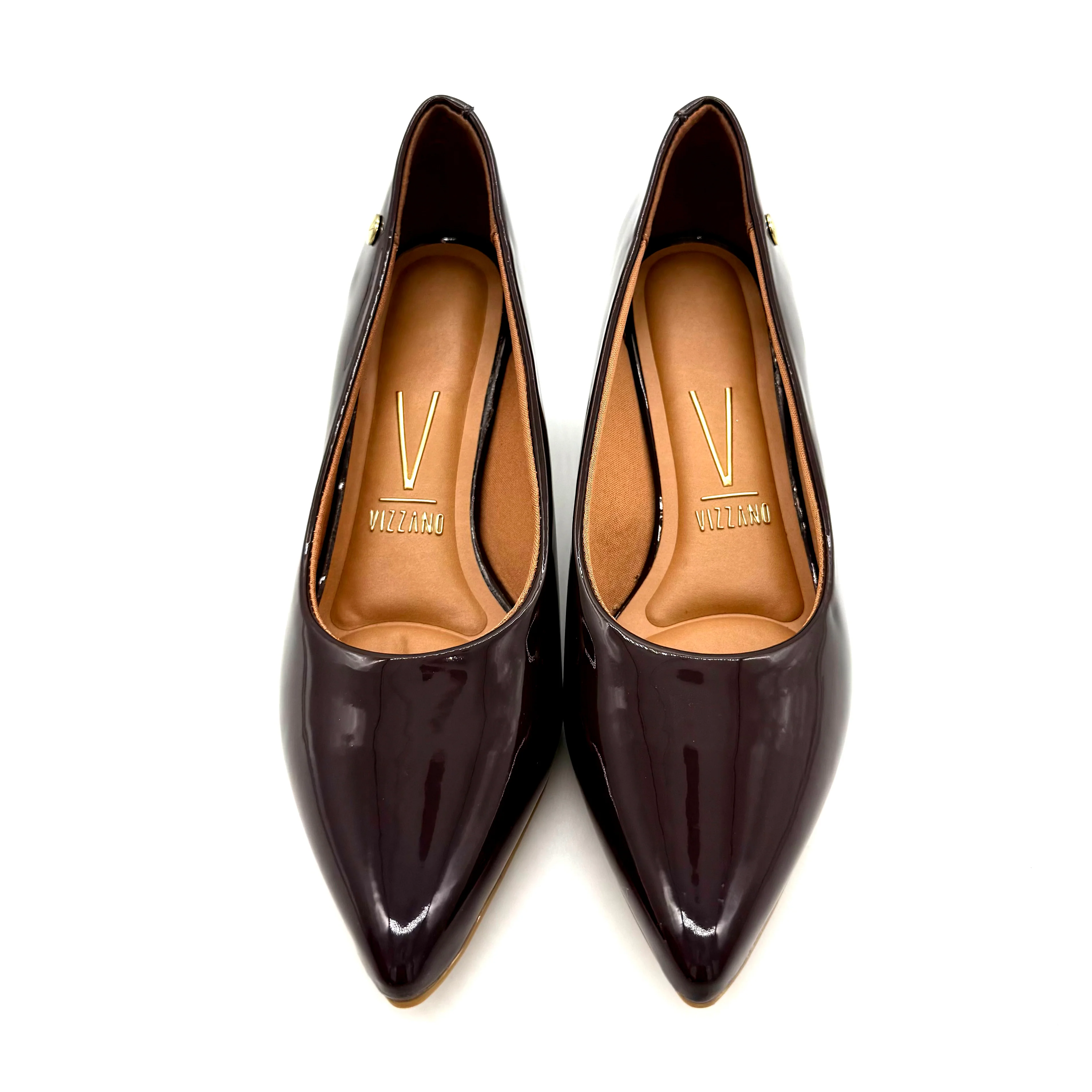 Vizzano 1220-315 Block Heel Pump in Cocoa Patent - Image 4
