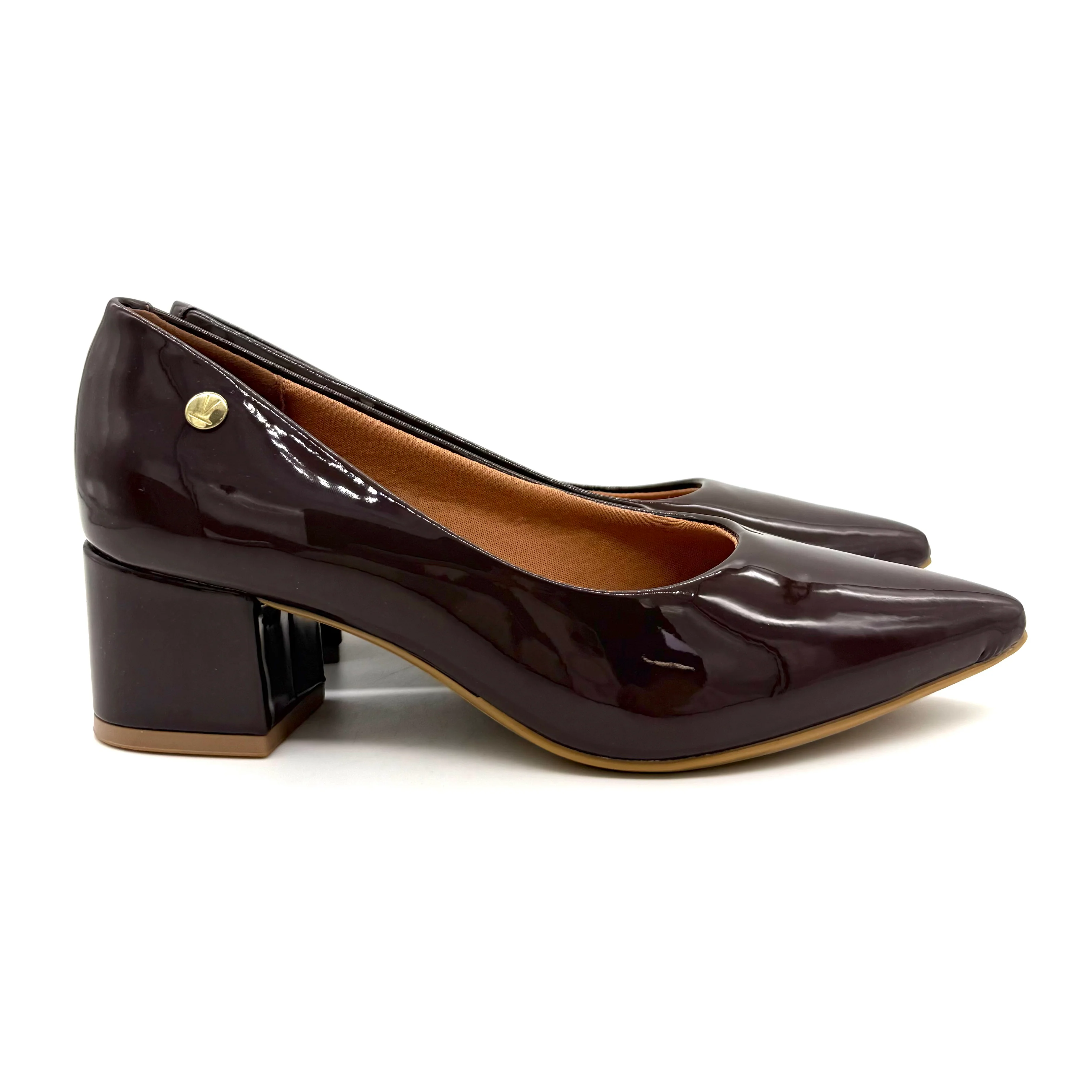 Vizzano 1220-315 Block Heel Pump in Cocoa Patent - Image 6