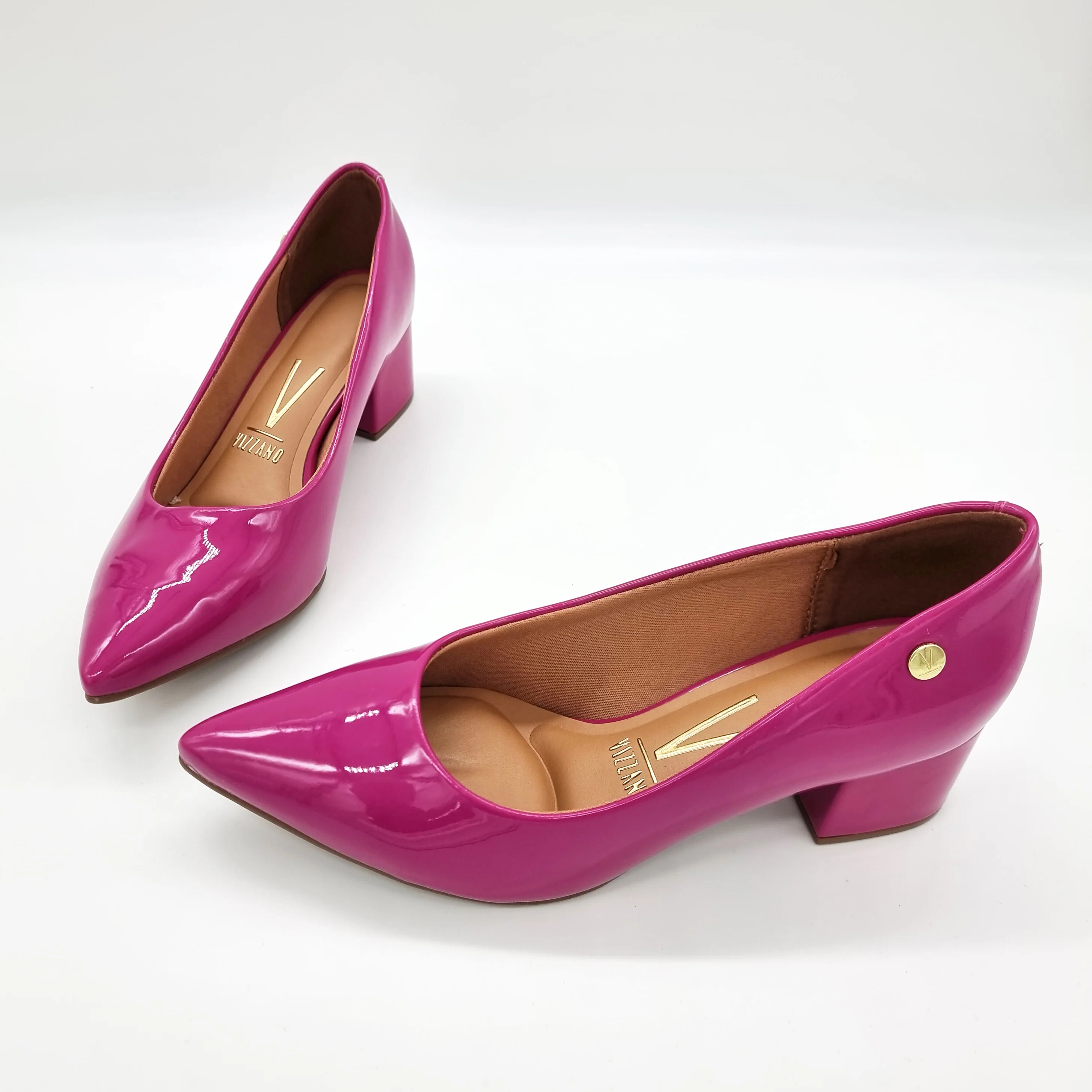 Vizzano 1220-315 Block Heel Pump in Magenta Patent - Image 3