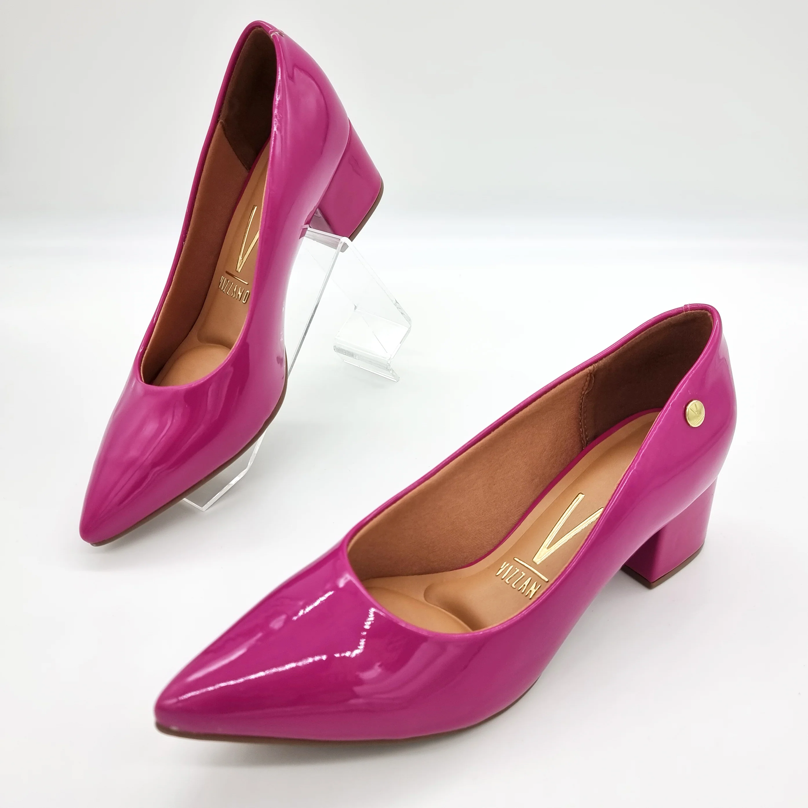 Vizzano 1220-315 Block Heel Pump in Magenta Patent - Image 5