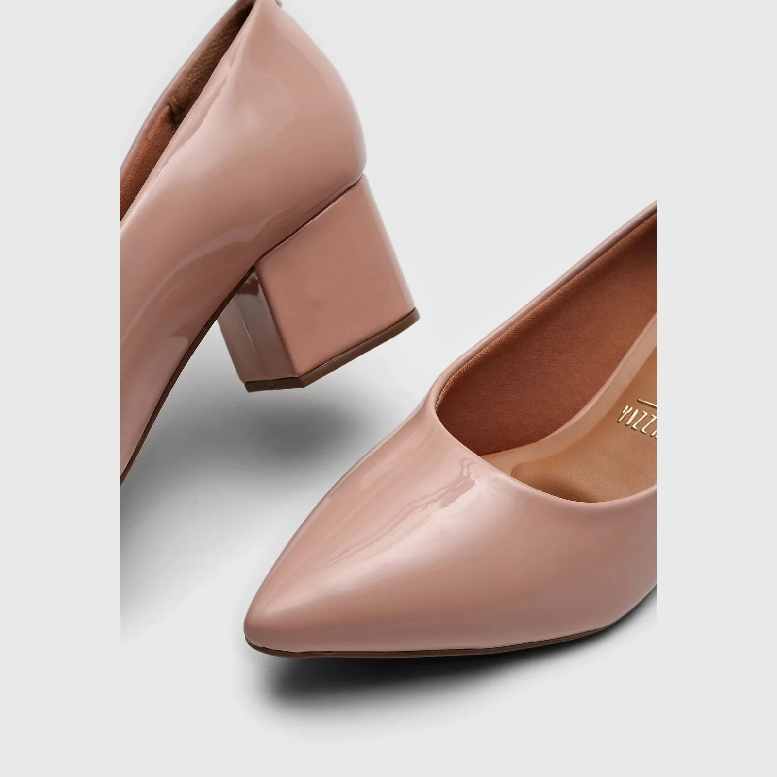 Vizzano 1220-315 Block Heel Pump in Pastel Pink Patent - Image 6