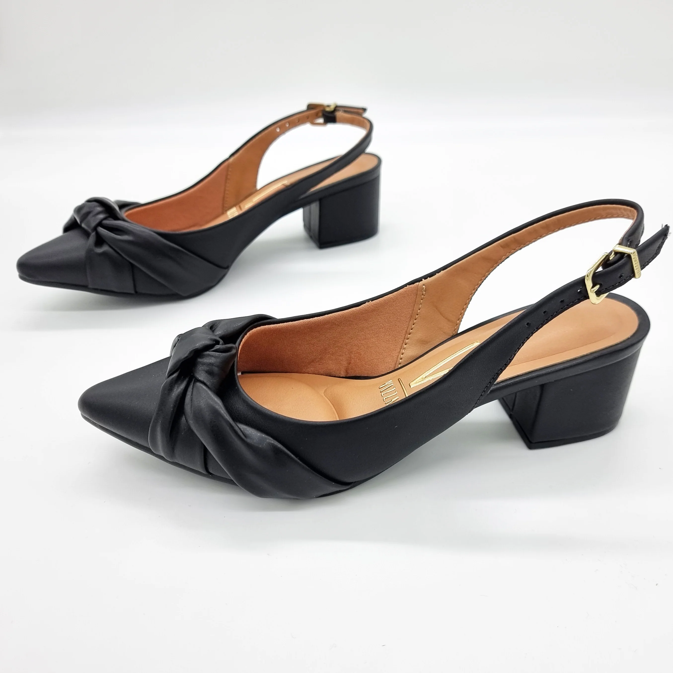 Vizzano 1220-358 Block Heel Slingback Pump in Black - Image 2