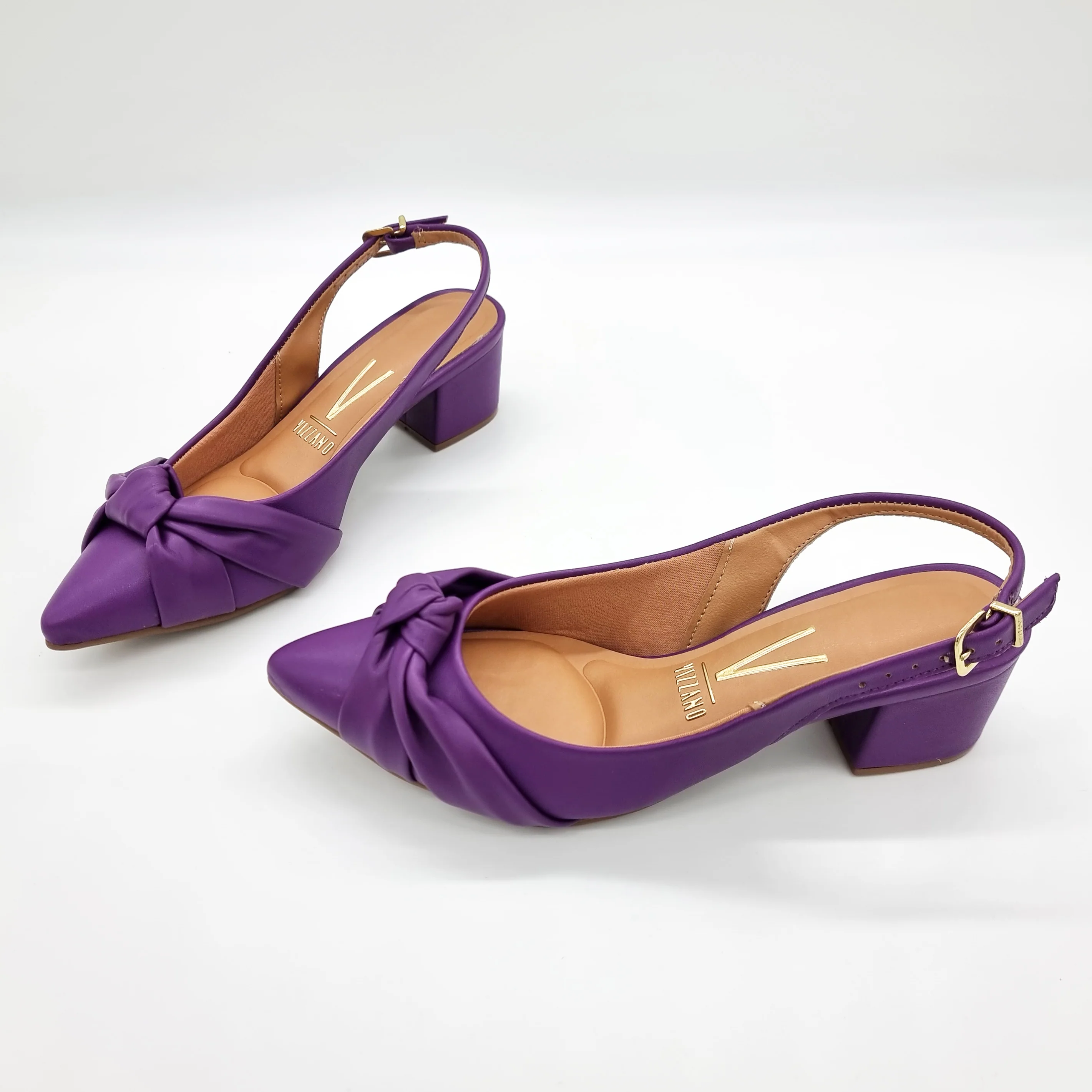 Vizzano 1220-358 Block Heel Slingback Pump in Violet - Image 3